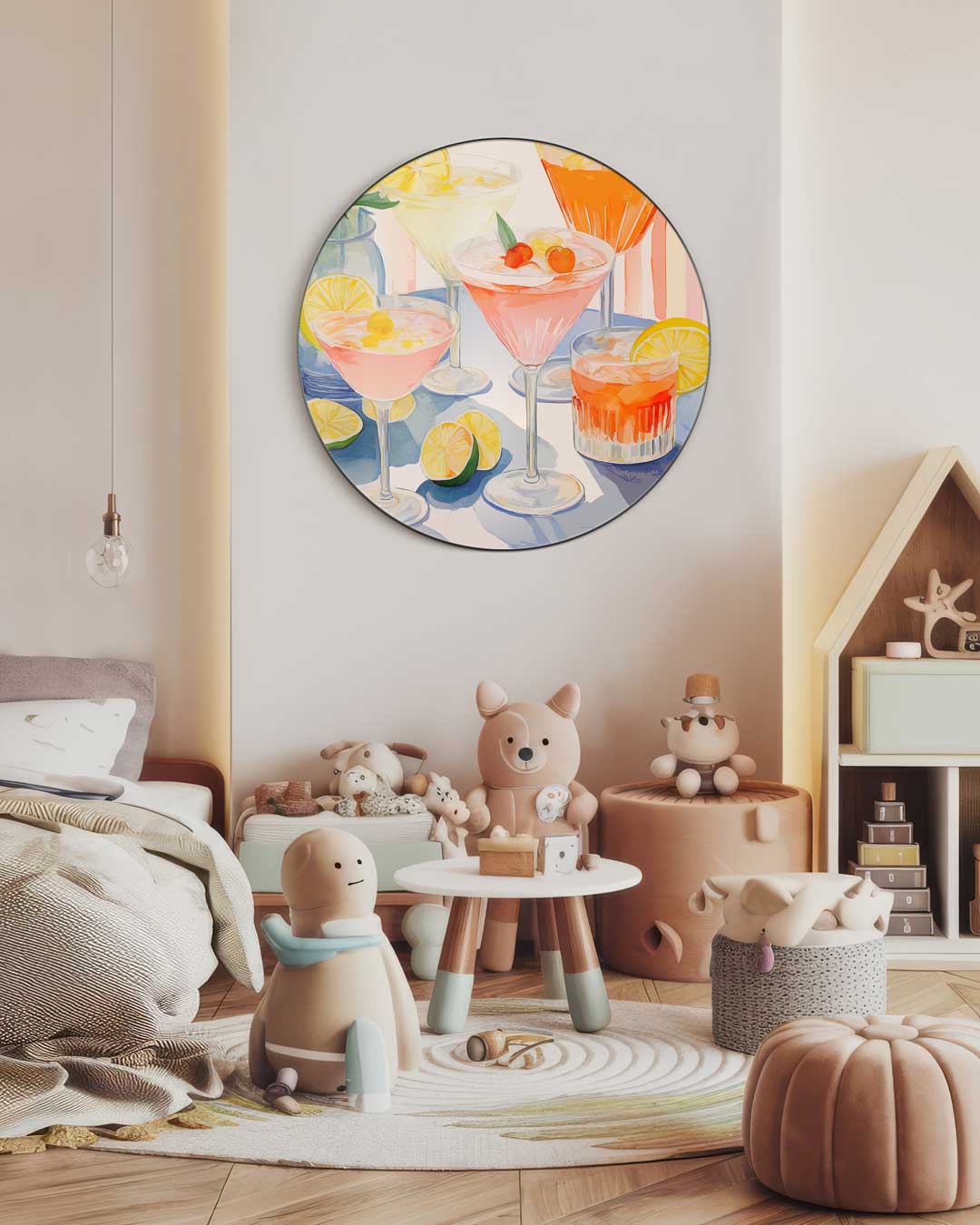Zomerse Cocktails Muurcirkel-WallArtistic