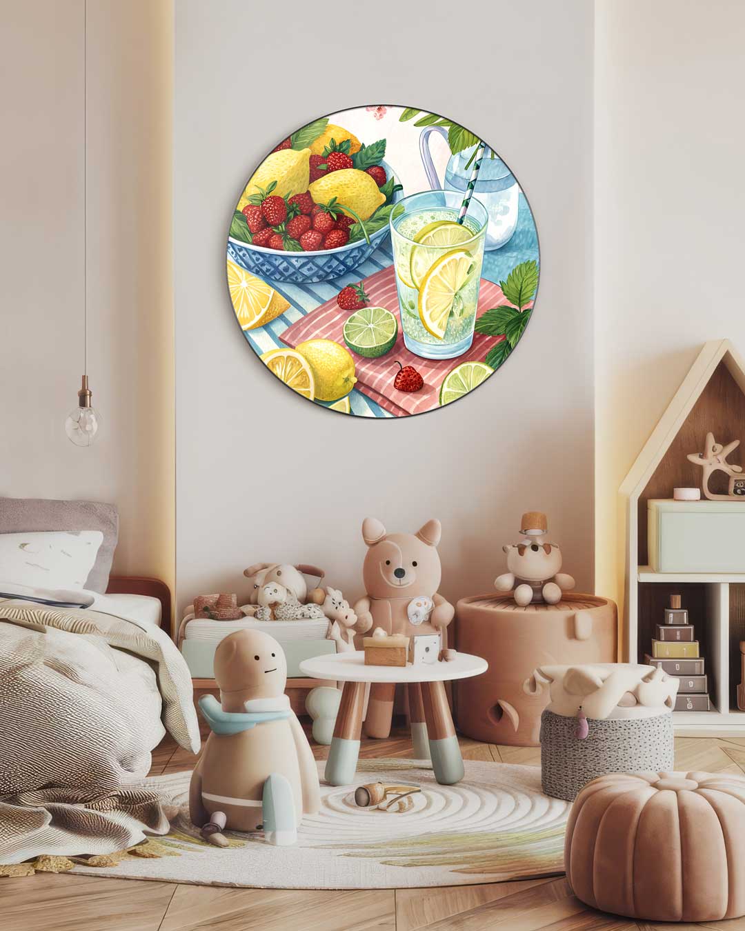 Verfrissende Zomerfruit Muurcirkel-WallArtistic