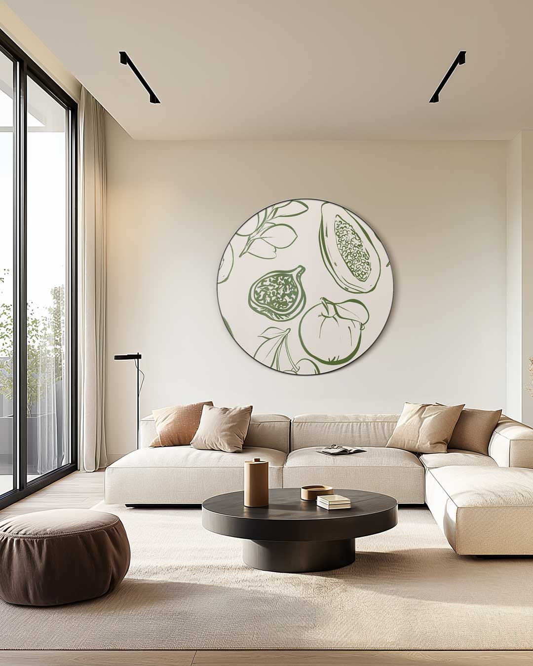 Botanische Fruitillustratie Muurcirkel-WallArtistic
