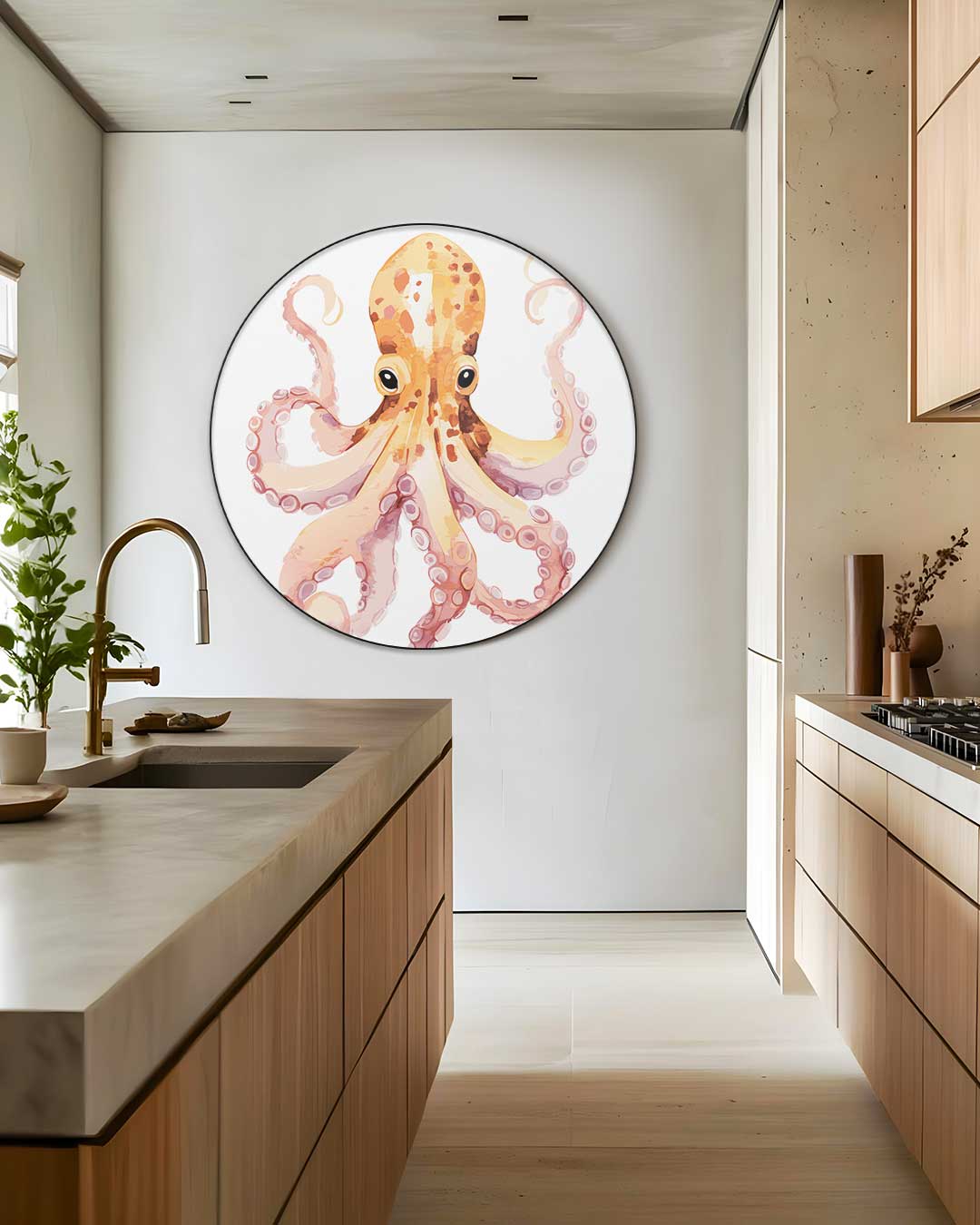 Vrolijke Octopus Muurcirkel