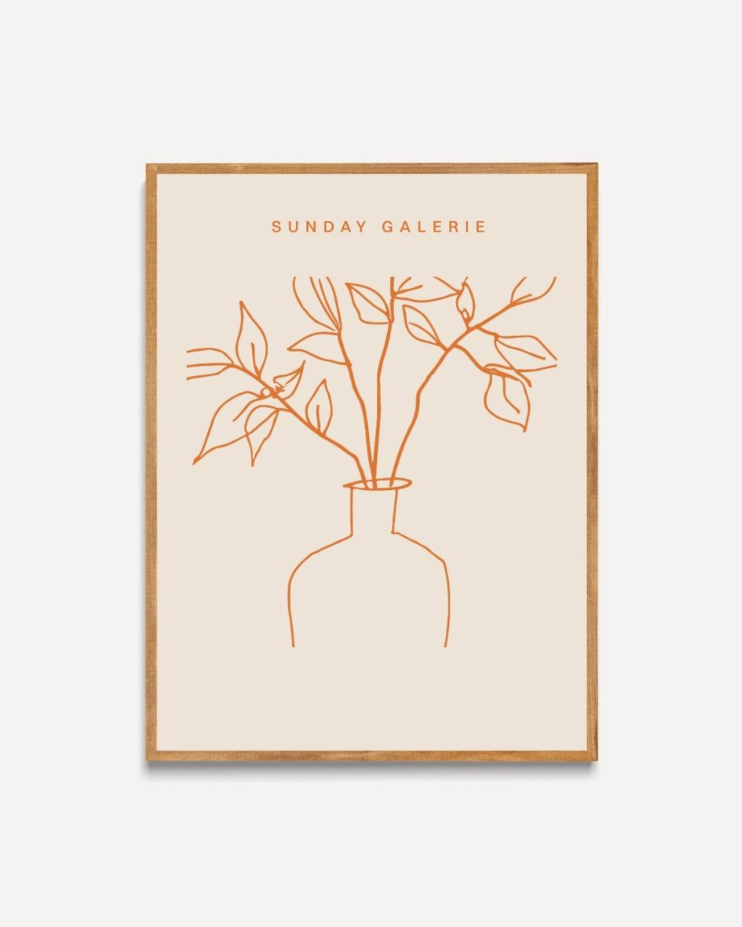 Abstracte schets met planten in vaas Poster