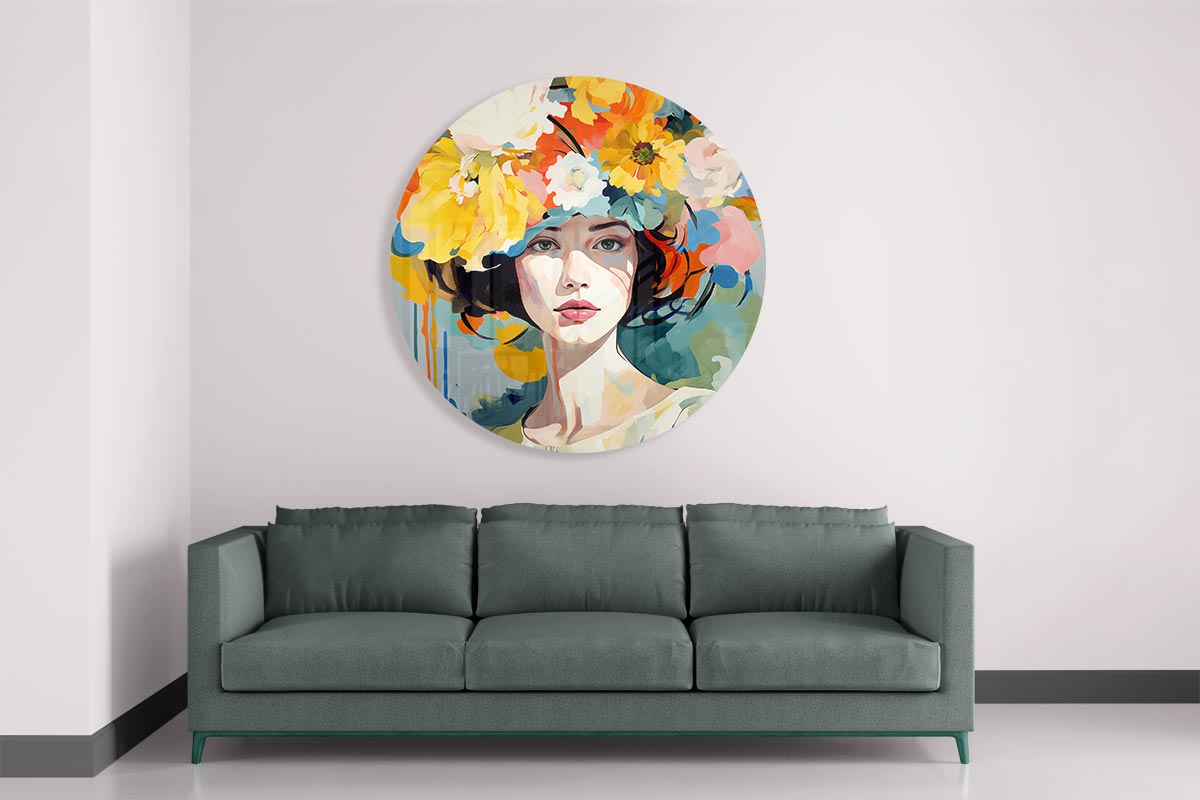 Kleurrijke Flora Muurcirkel-WallArtistic
