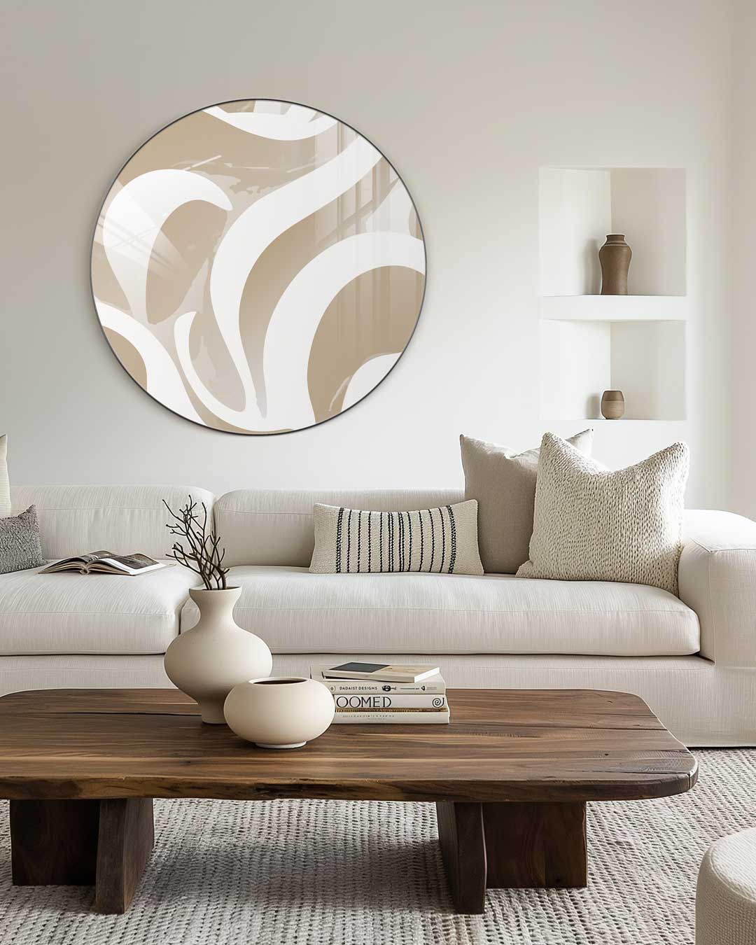 Stijlvolle Beige Muurcirkel