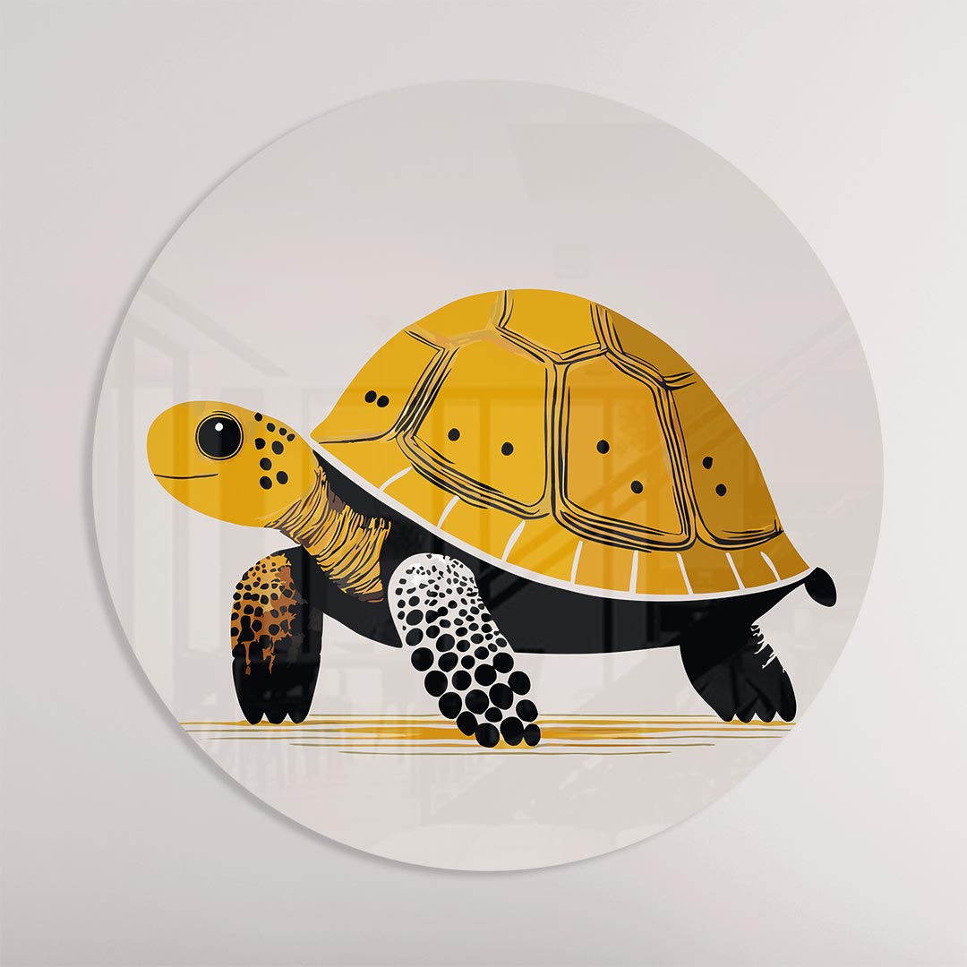 Schattige Schildpad Muurcirkel-WallArtistic