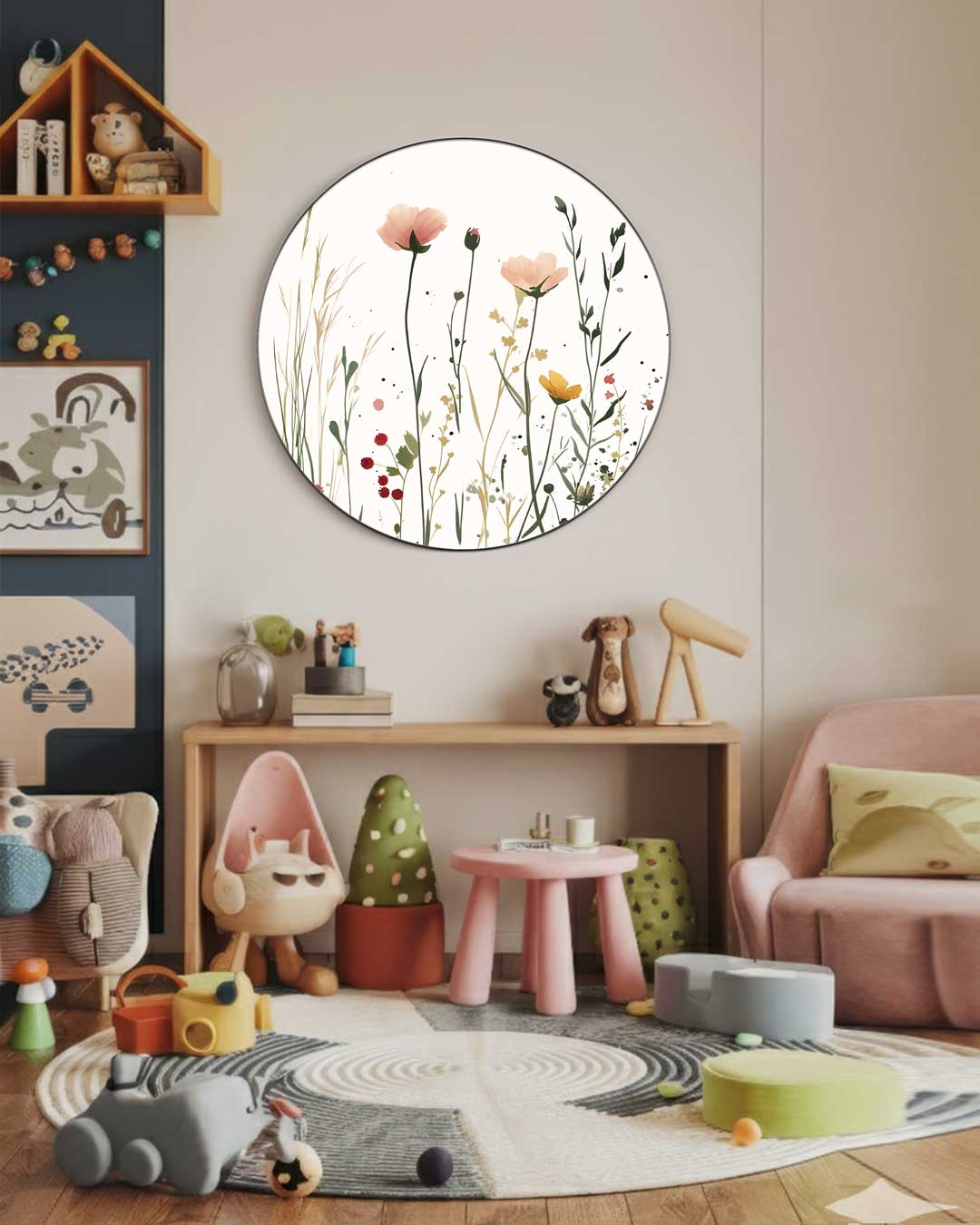 Bloemenweide Muurcirkel-WallArtistic