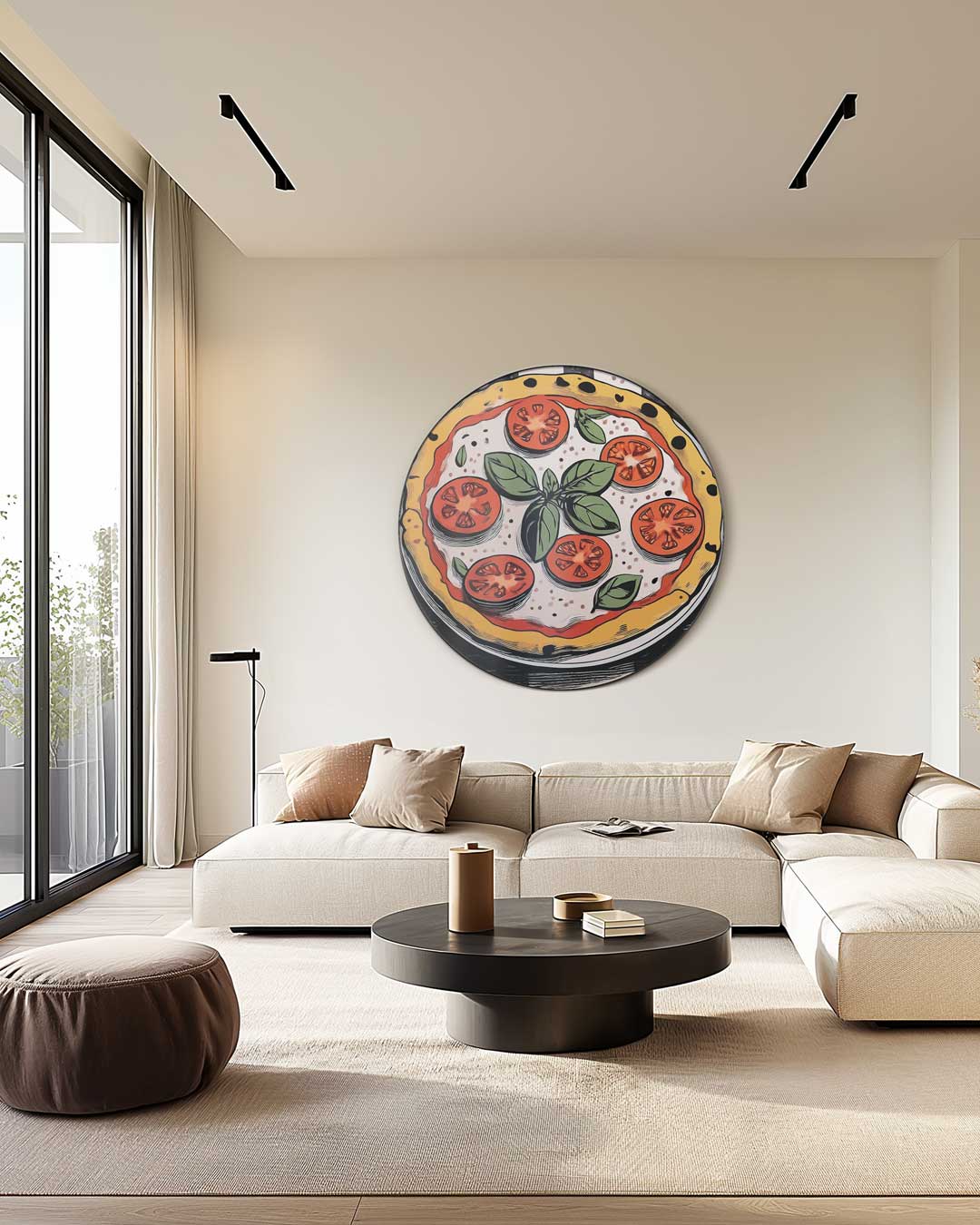 Prachtige Pizza Muurcirkel-WallArtistic