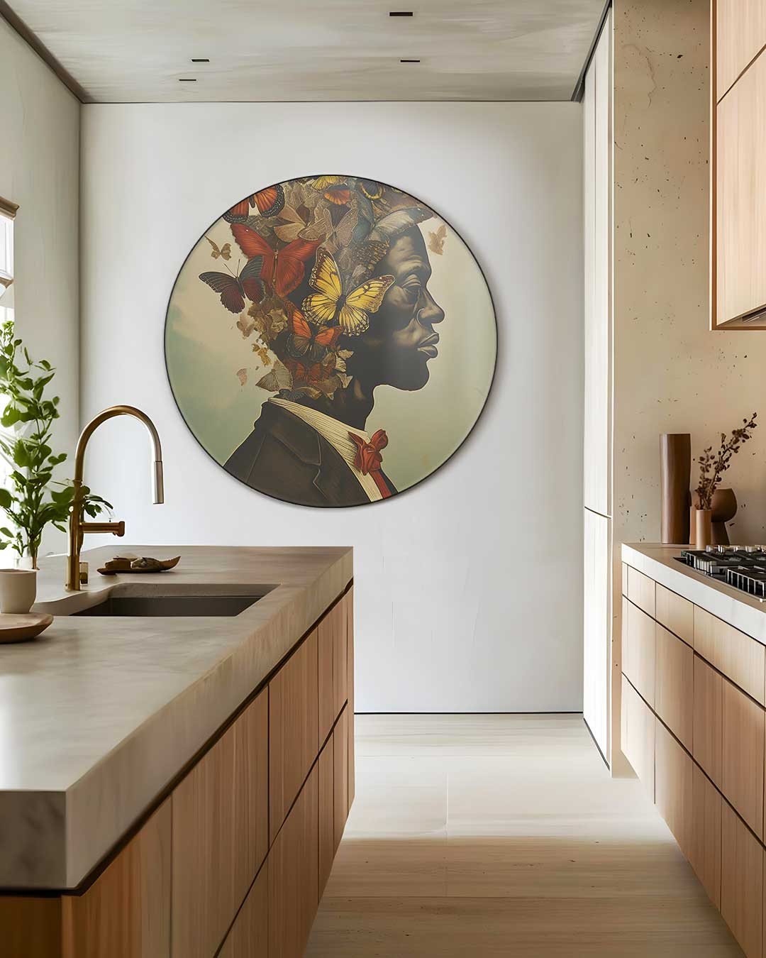 Vlinderexplosie Muurcirkel-WallArtistic