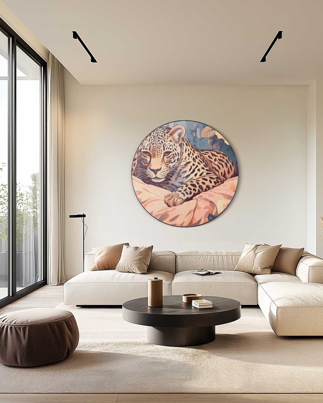 Dromerige Luipaard Muurcirkel-WallArtistic