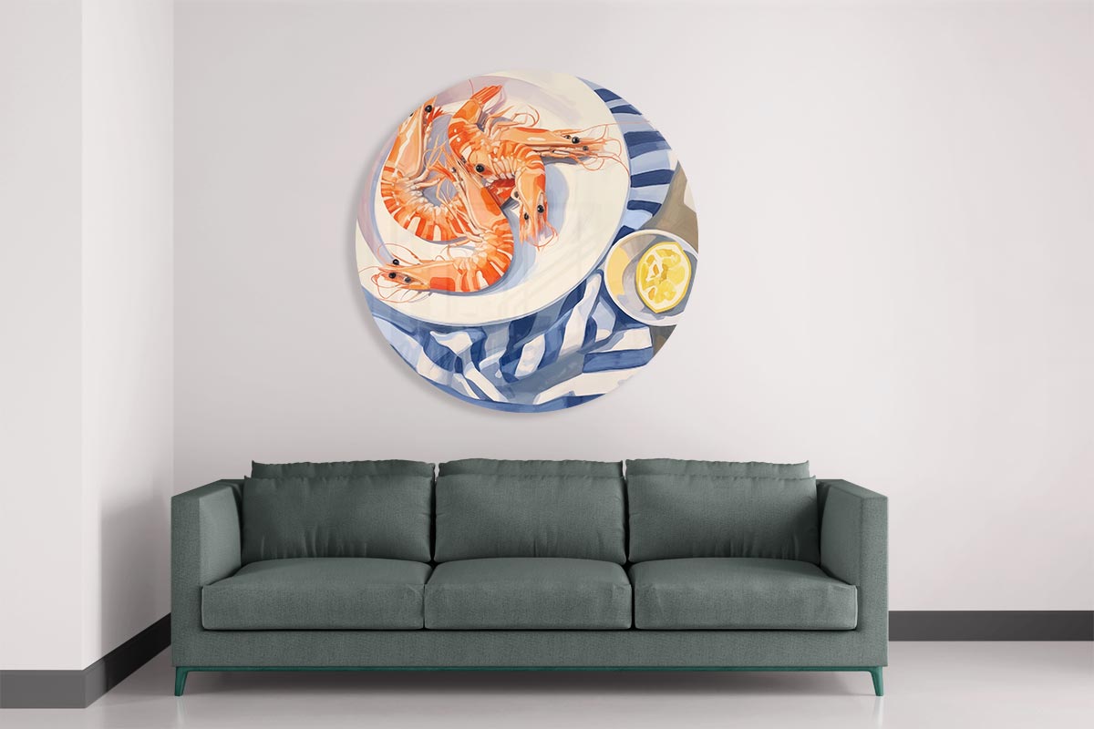 Zomerse Zeevruchten Muurcirkel-WallArtistic