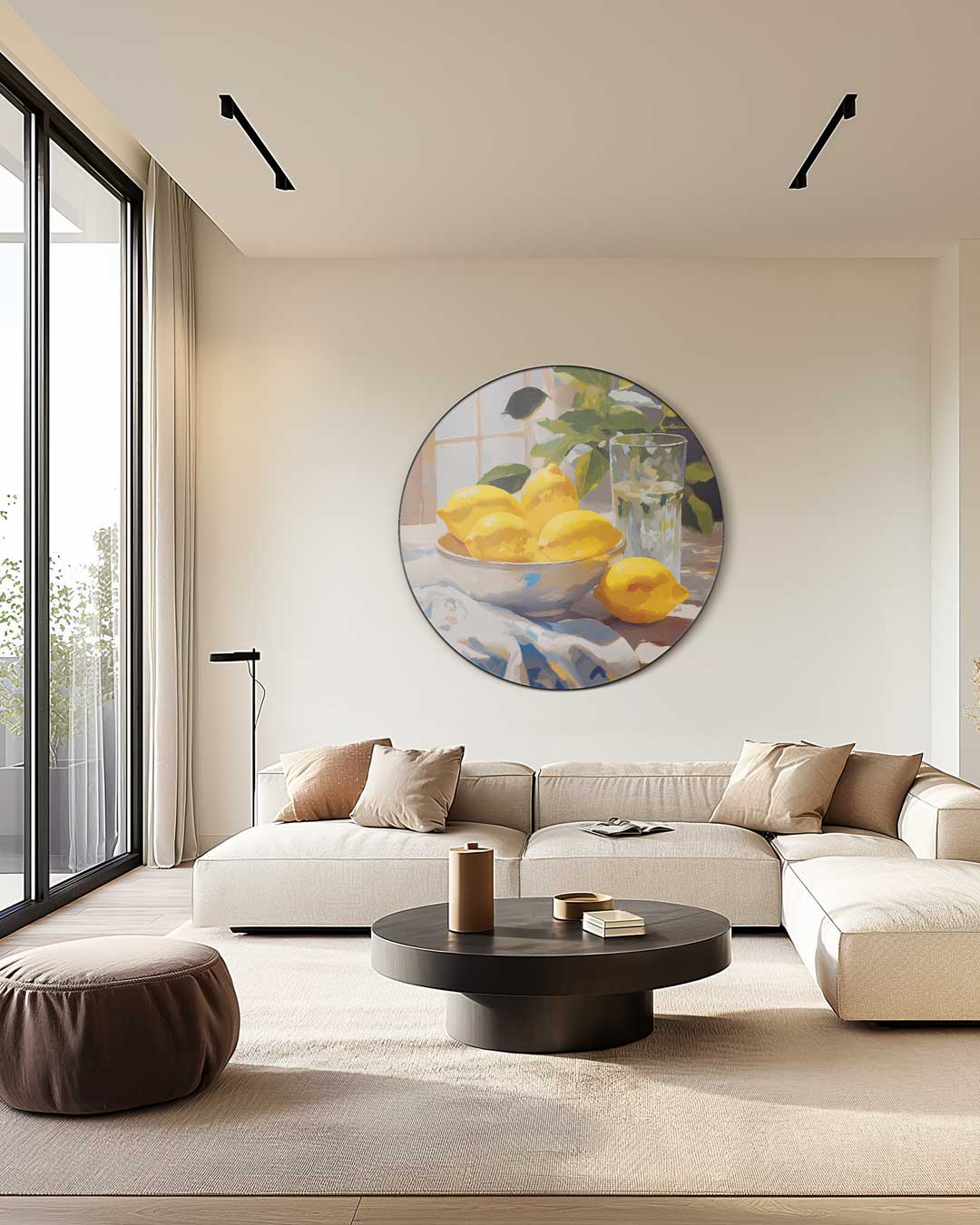 Zonnige Citrus Muurcirkel-WallArtistic