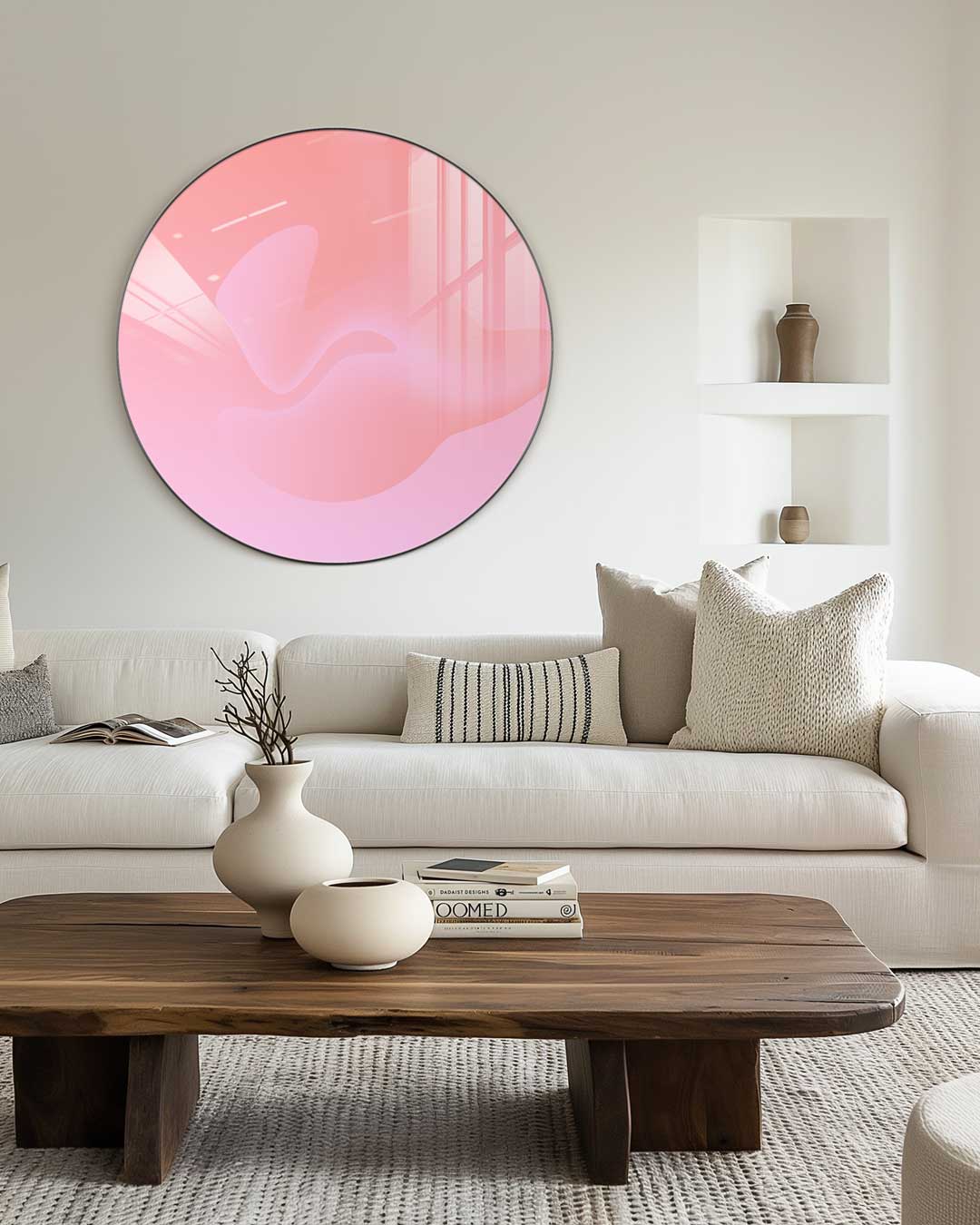 Pastel Roze Muurcirkel