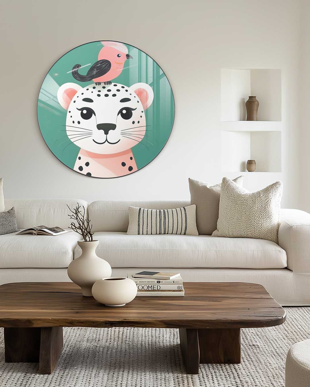 Schattige Jungle Vrienden Muurcirkel-WallArtistic