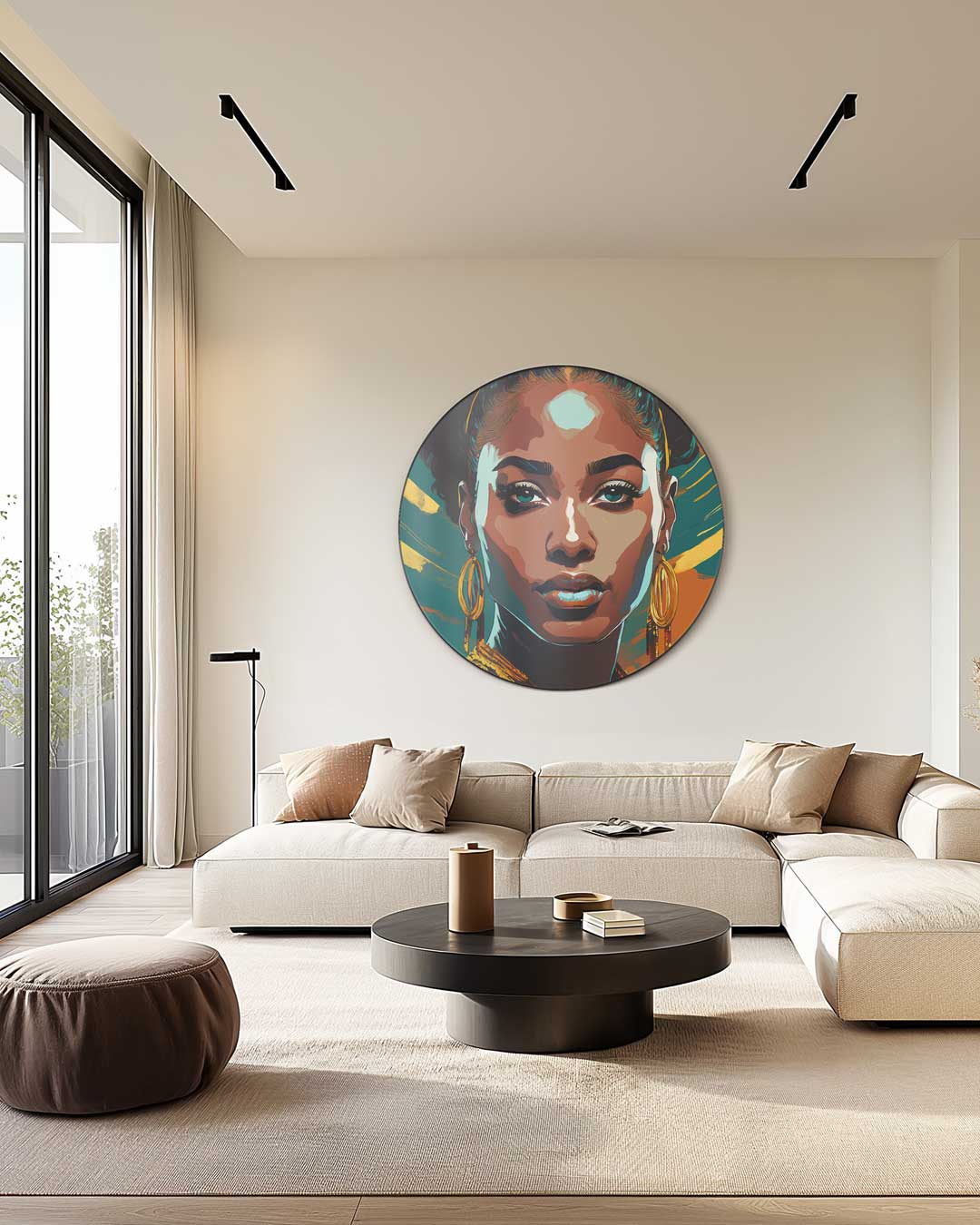 Krachtige Portret Muurcirkel-WallArtistic