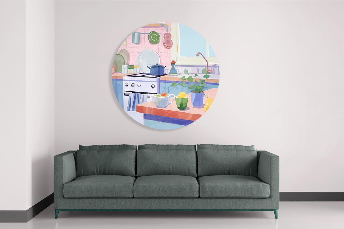 Gezellige Keuken Muurcirkel-WallArtistic