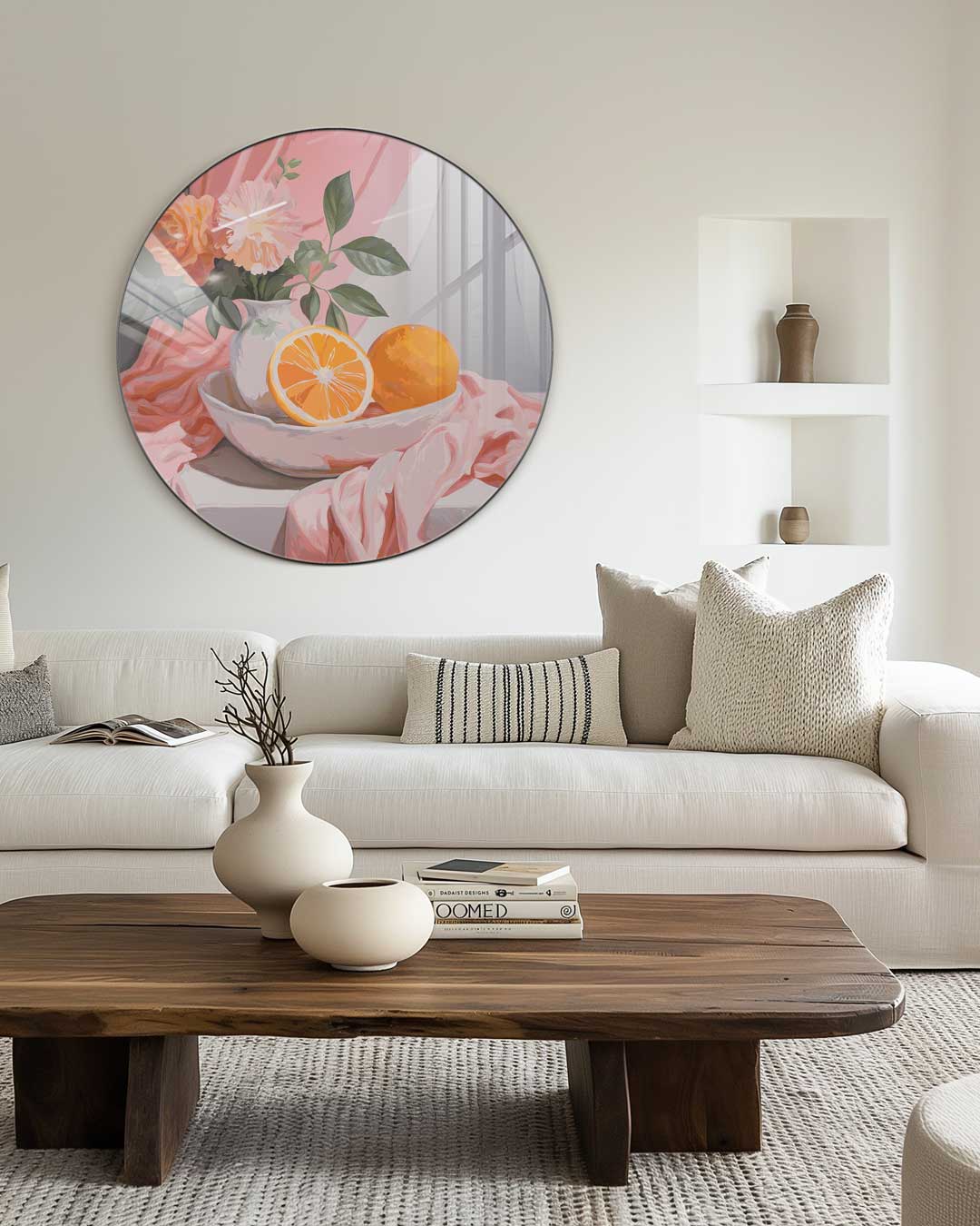 Zomerse Bloem en Citrus Muurcirkel