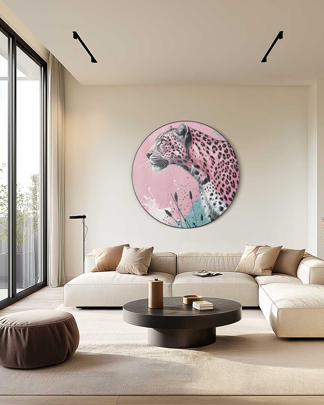 Roze Luipaard Muurcirkel