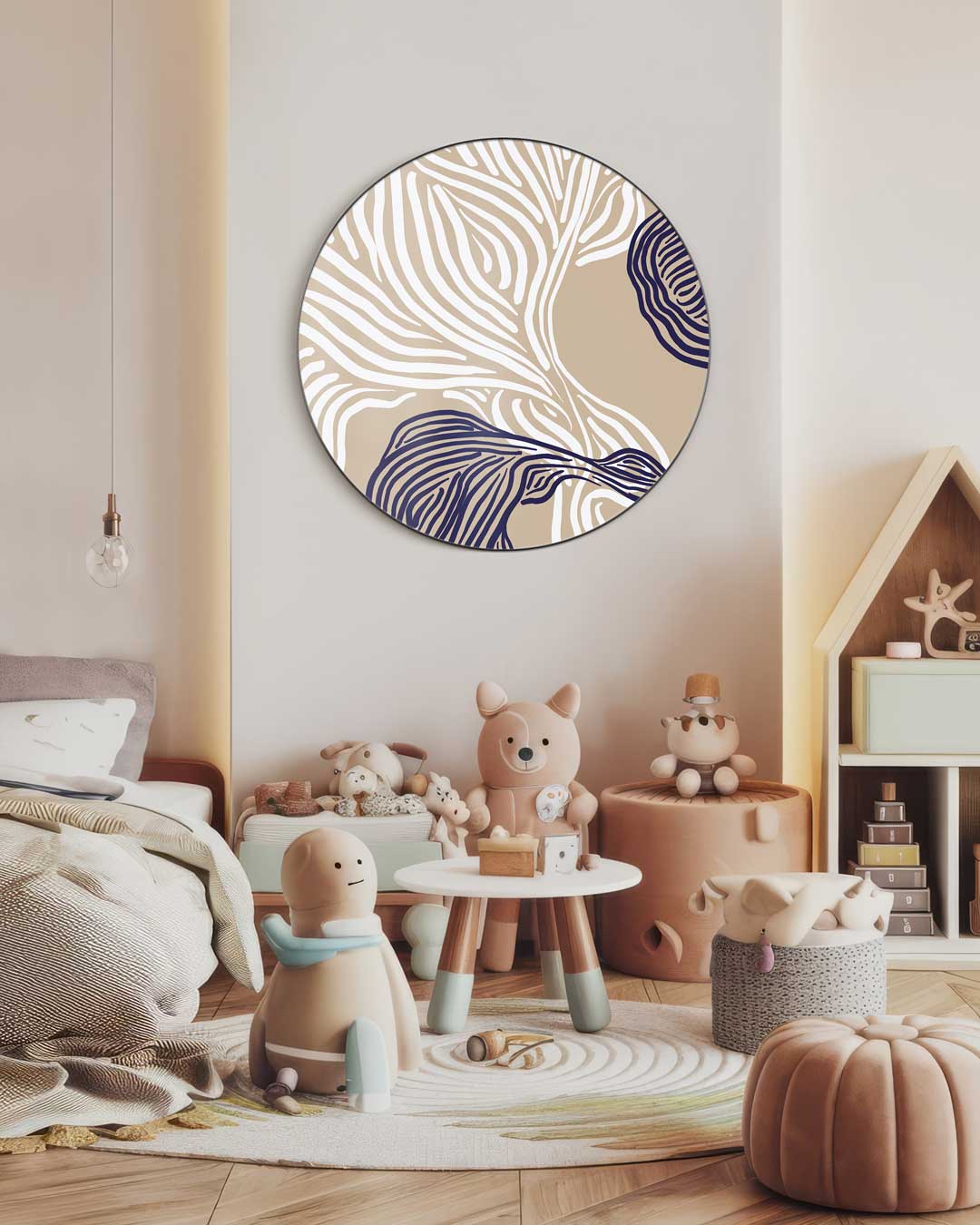 Zebra Golven Muurcirkel