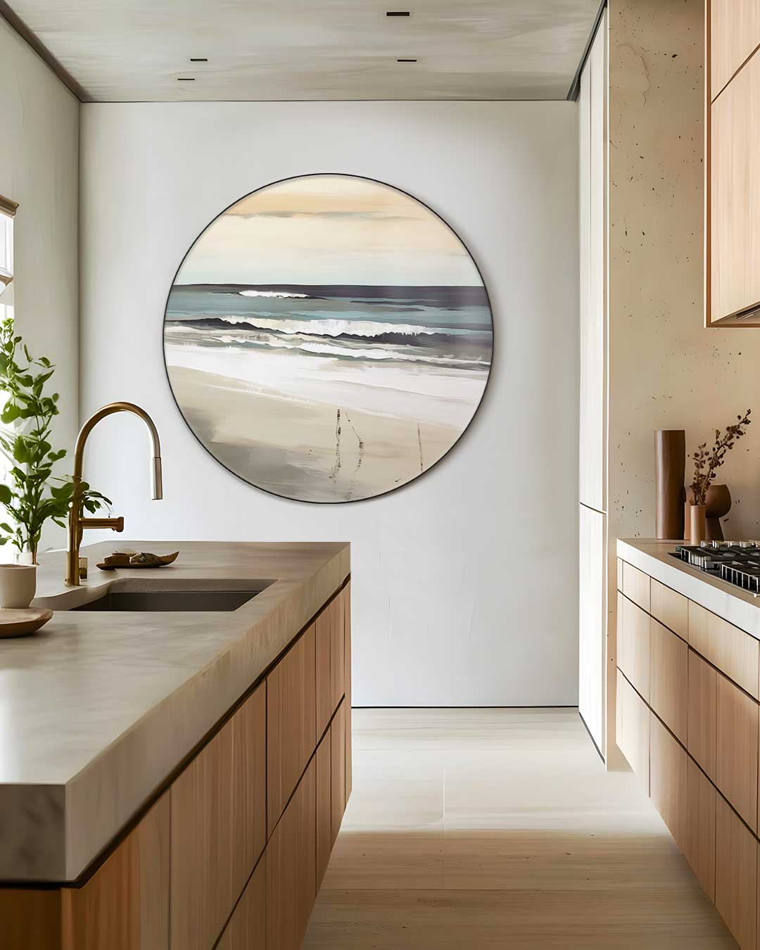 Rustgevende Strandscène Muurcirkel