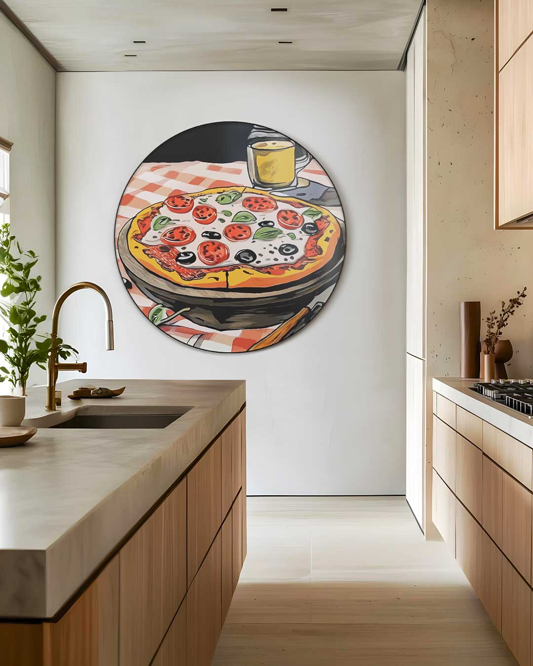 Heerlijk Pizza Moment Muurcirkel-WallArtistic