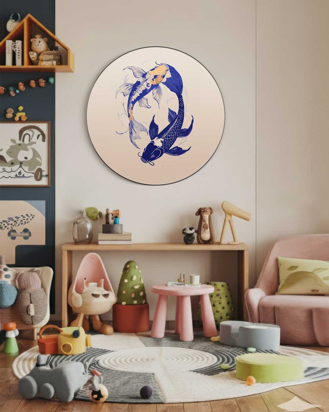 Koi Vissen Yin Yang Muurcirkel