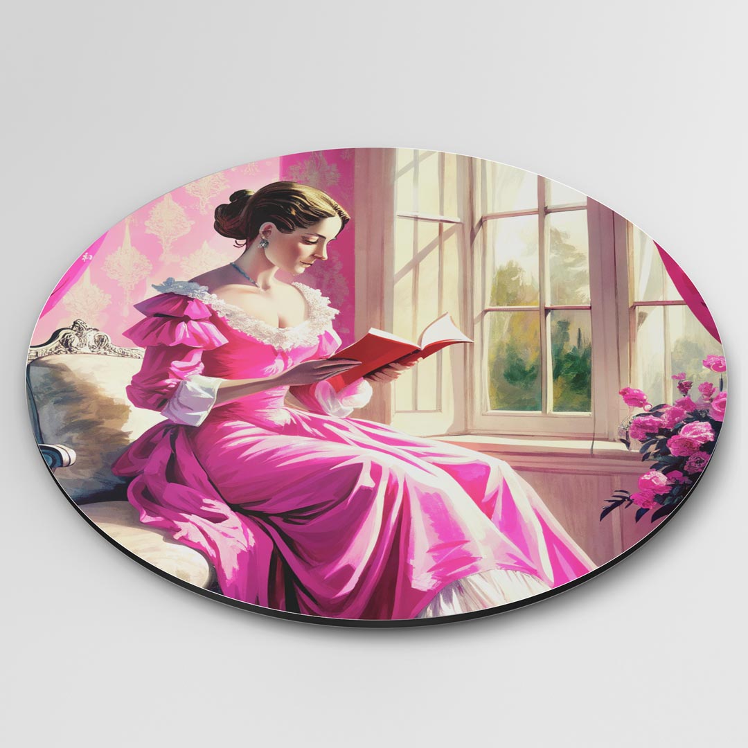 Romantische Lezende Dame Muurcirkel