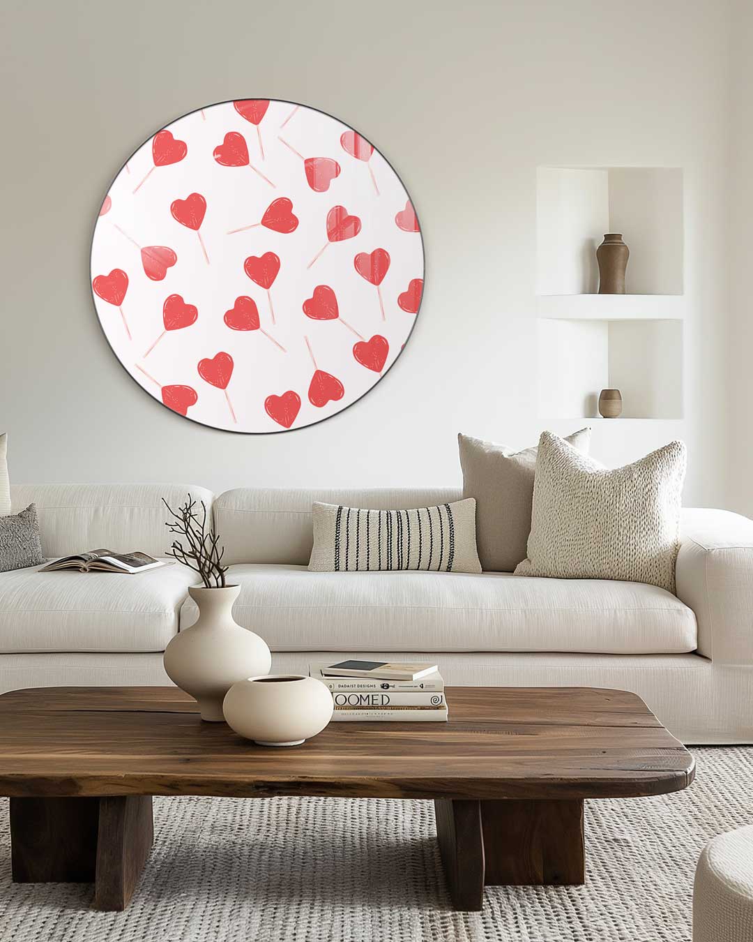 Liefdevolle Hartjes Muurcirkel-WallArtistic
