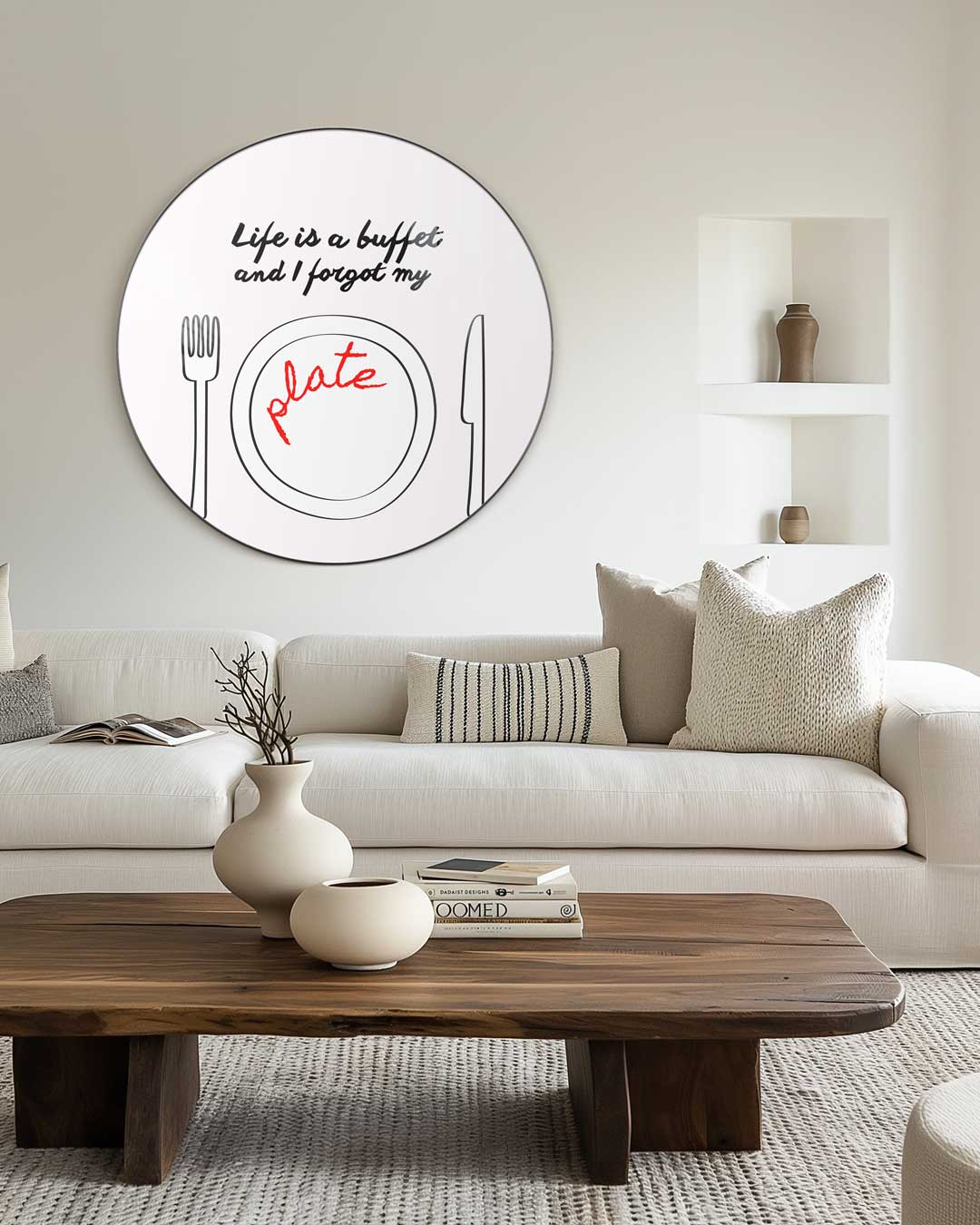 Humoristische Muurcirkel Eetgerij-WallArtistic
