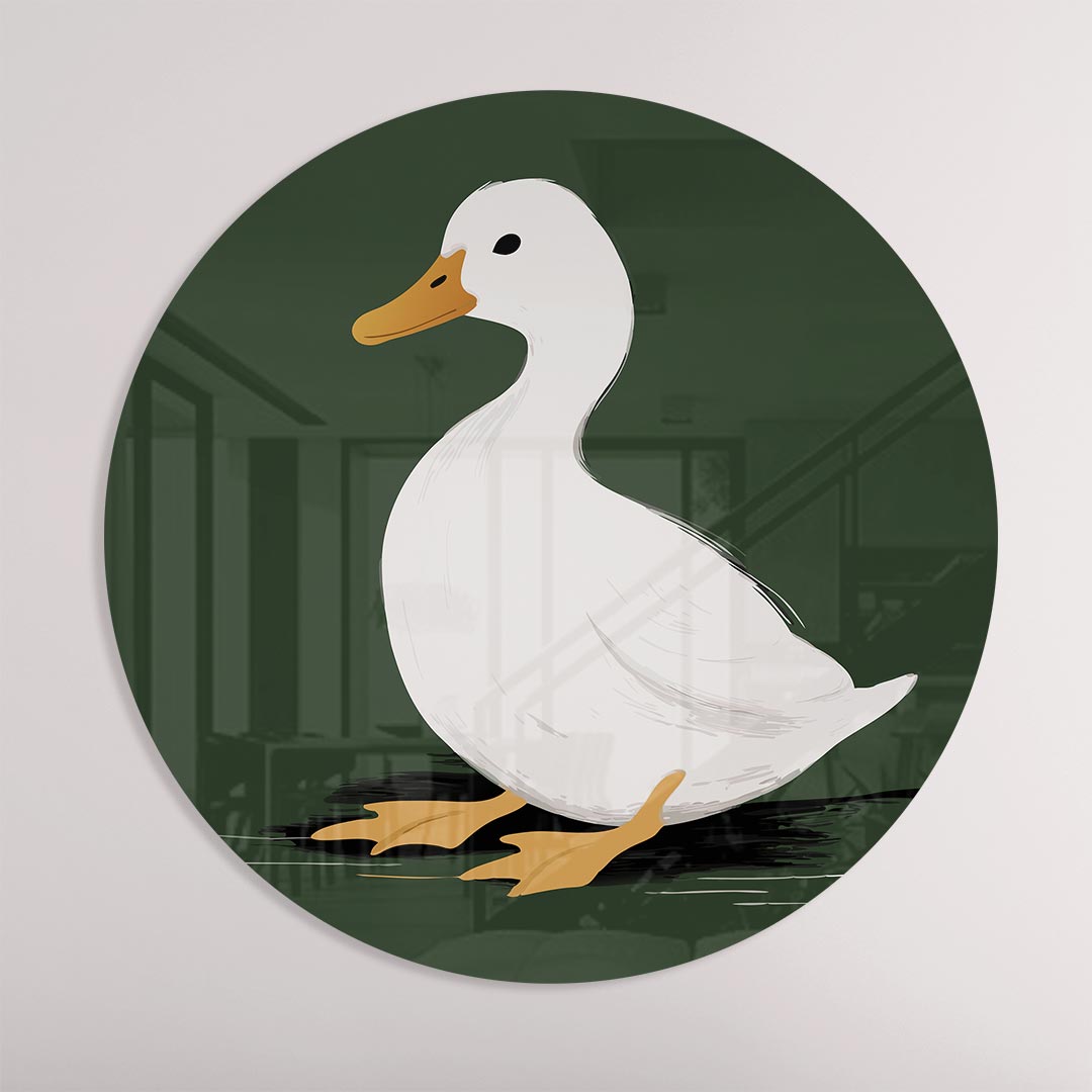 Schattige Eend Muurcirkel-WallArtistic