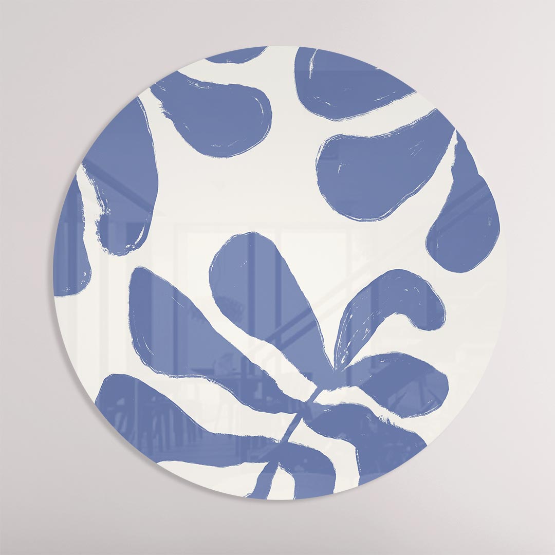 Blauwe Bloem Muurcirkel