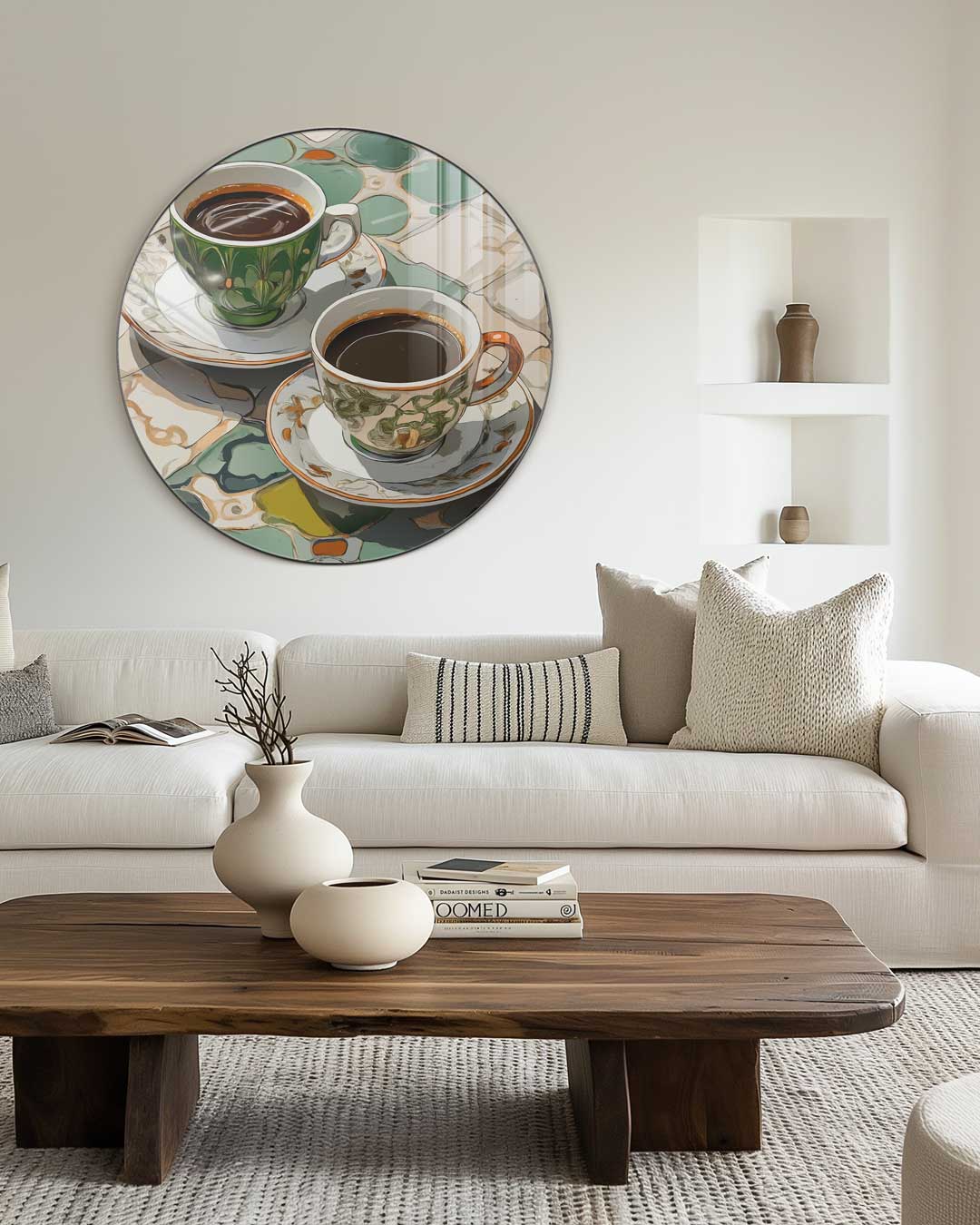 Stijlvolle Koffie Muurcirkel-WallArtistic