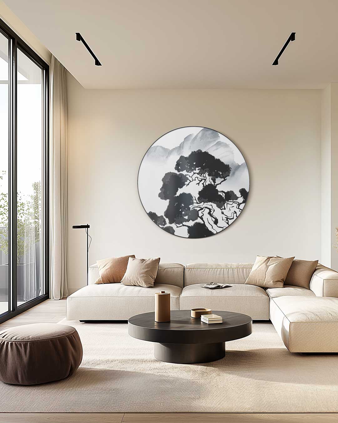 Zen Ink Landschap Muurcirkel