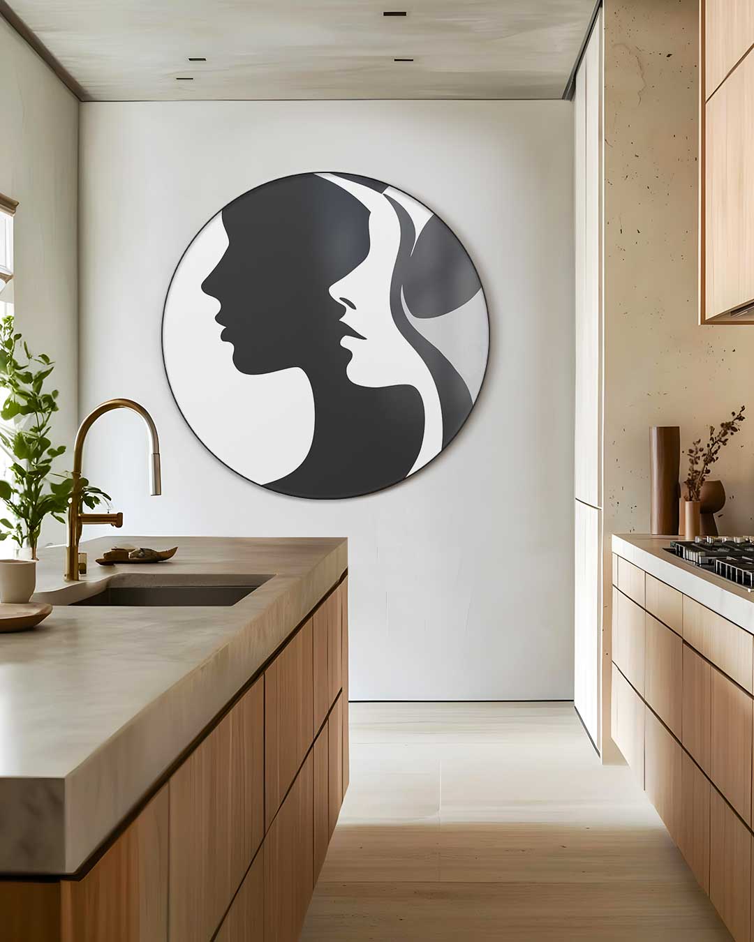 Elegante Vrouwen Silhouet Muurcirkel