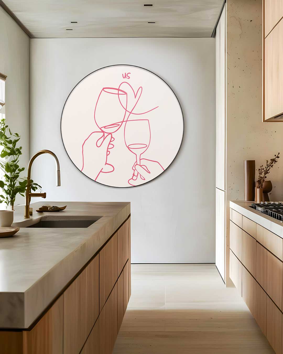 Romantische Wijnmomenten Muurcirkel-WallArtistic