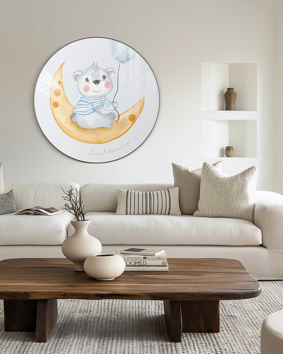 Betoverende Dromerige Teddy Muurcirkel-WallArtistic