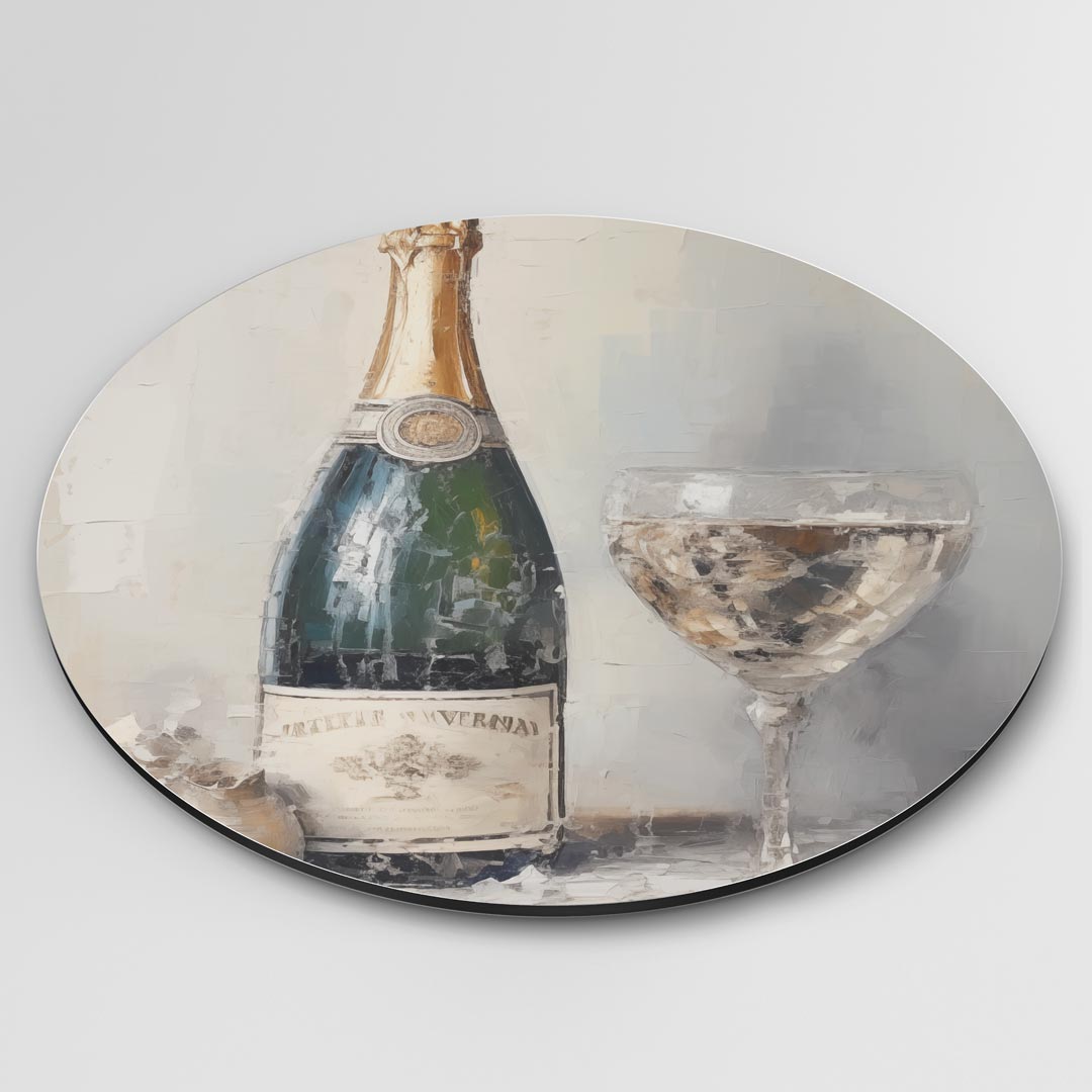 Luxe Champagne Stilleven Muurcirkel
