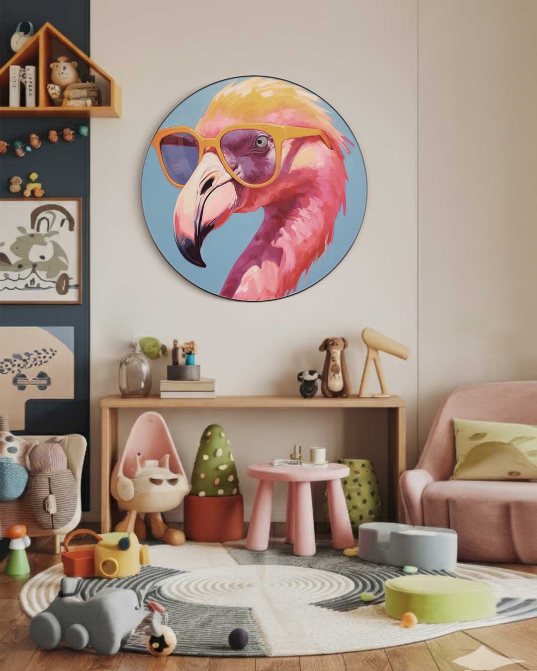 Flamingo Cool Muurcirkel