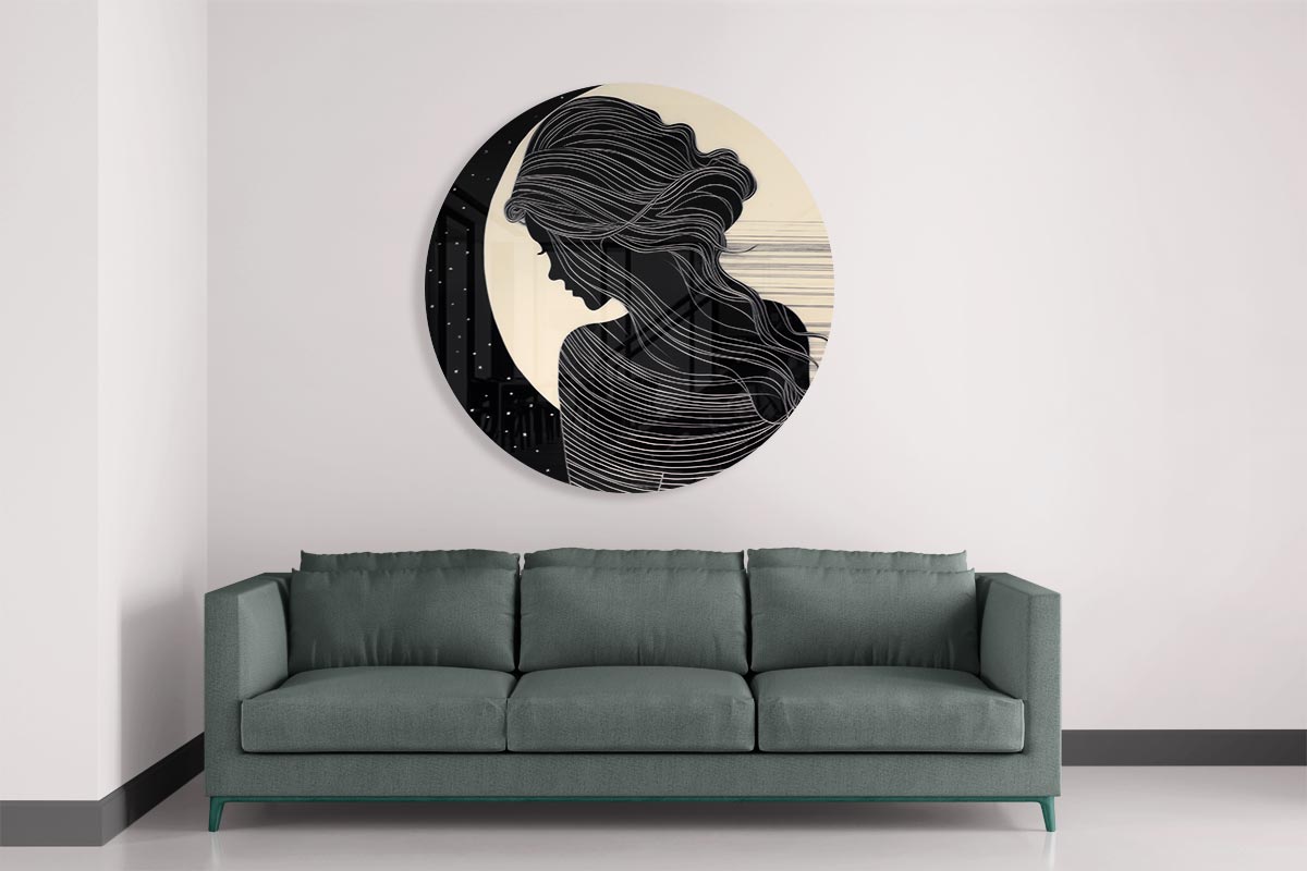 Dromerige Nacht Muurcirkel-WallArtistic