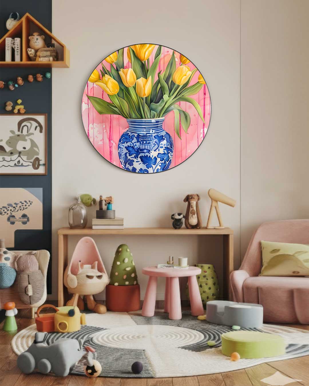 Bloemrijke Tulpen Muurcirkel