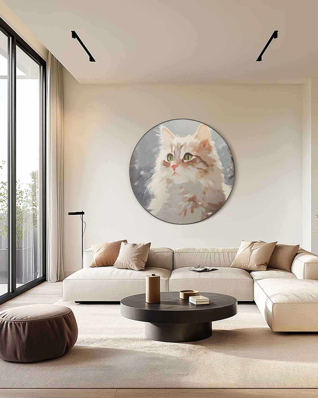 Winterse Kat Muurcirkel
