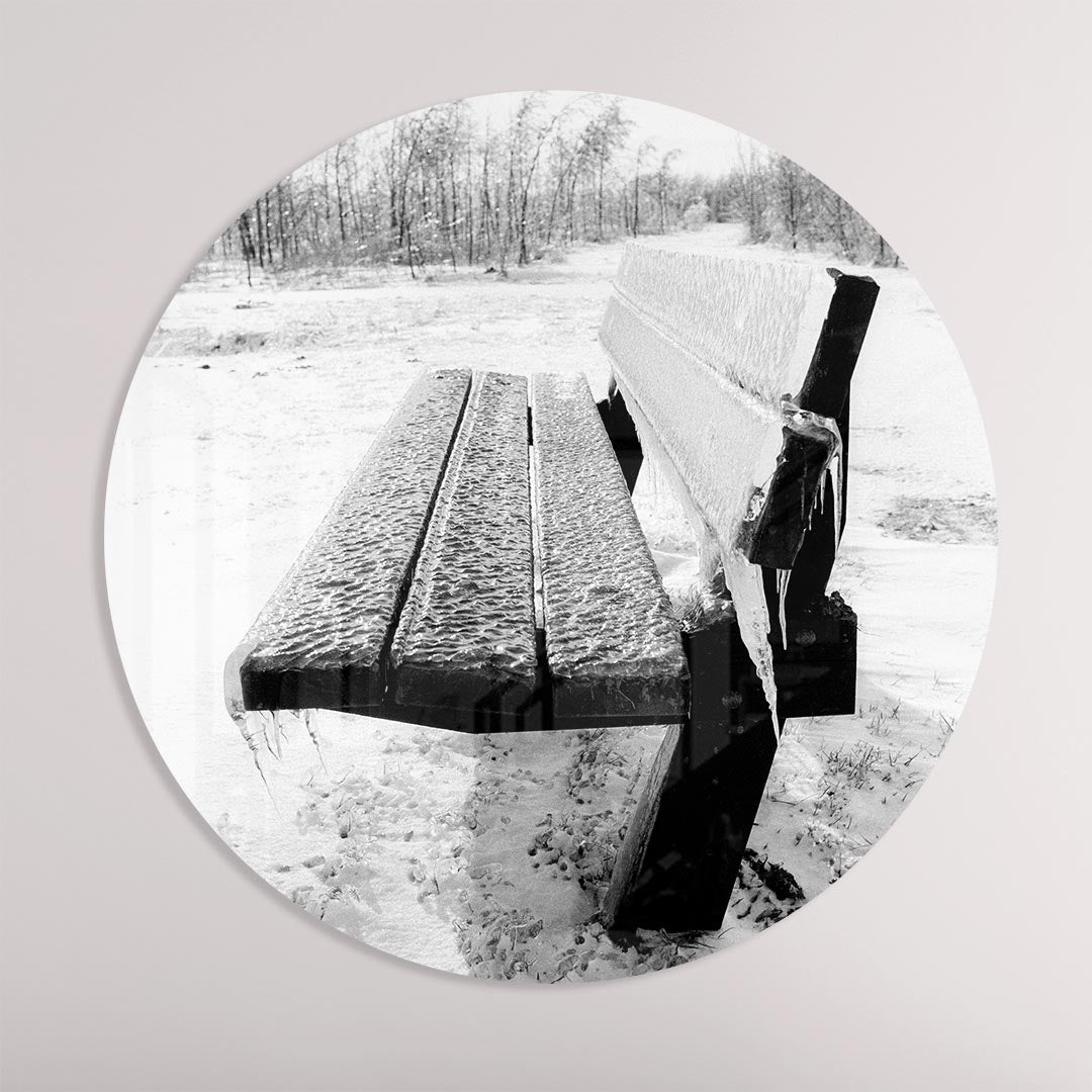 Winterse Rustieke Bank Muurcirkel