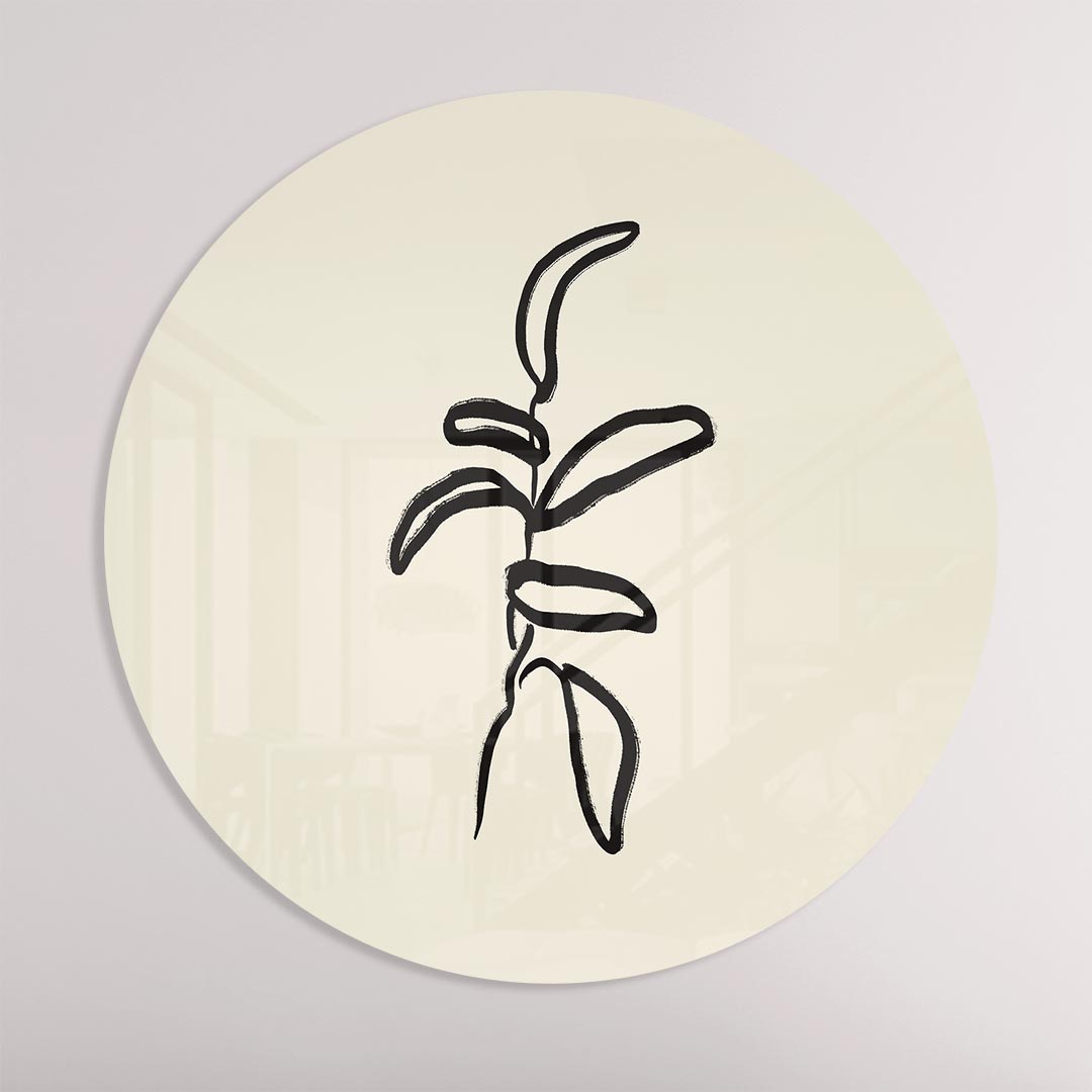Minimalistische Botanische Wandcirkel Muurcirkel