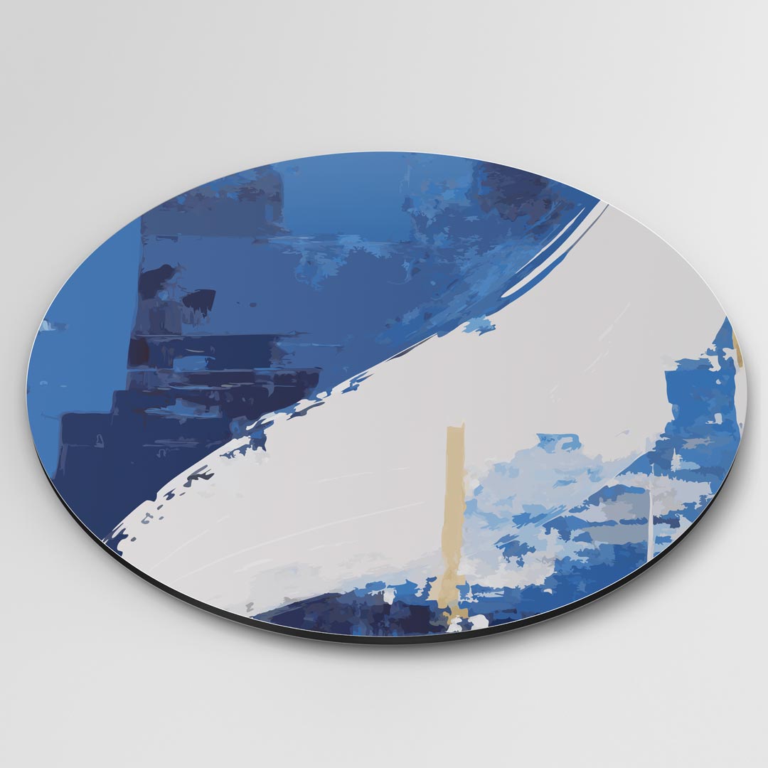 Moderne Blauwe Abstracte Muurcirkel