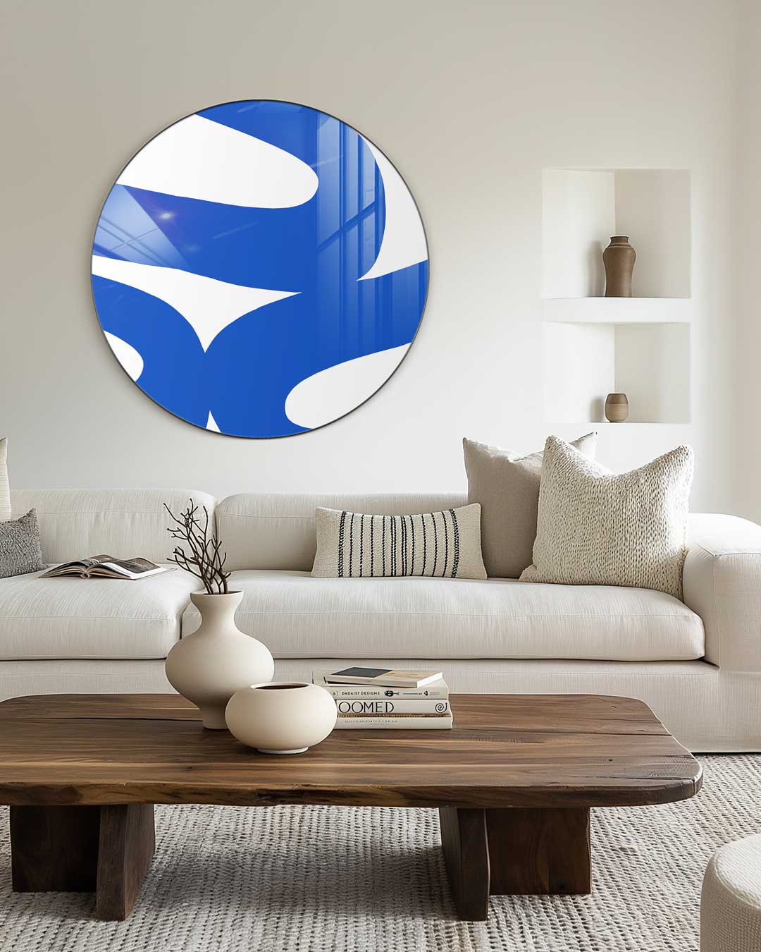 Speelse Blauwe Golf Muurcirkel