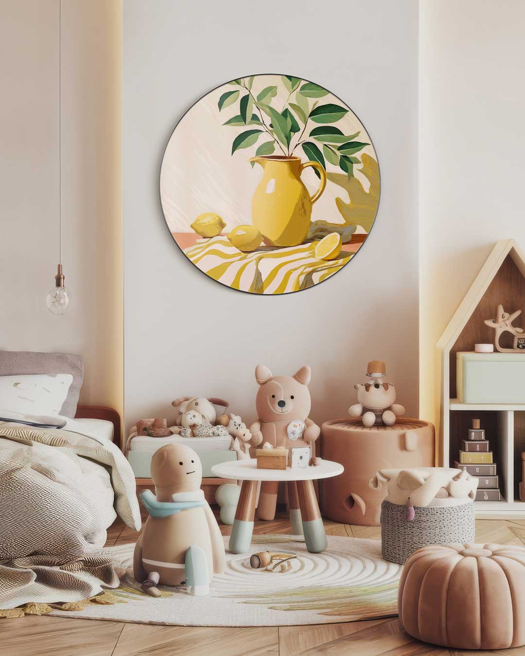 Citroen Geel Stilleven Muurcirkel-WallArtistic