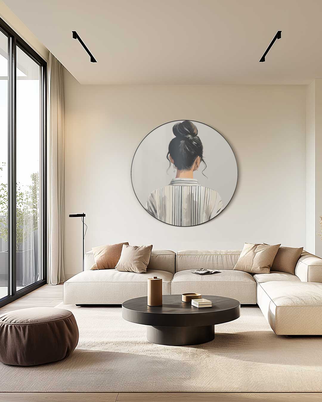 Stijlvolle Dame Muurcirkel-WallArtistic