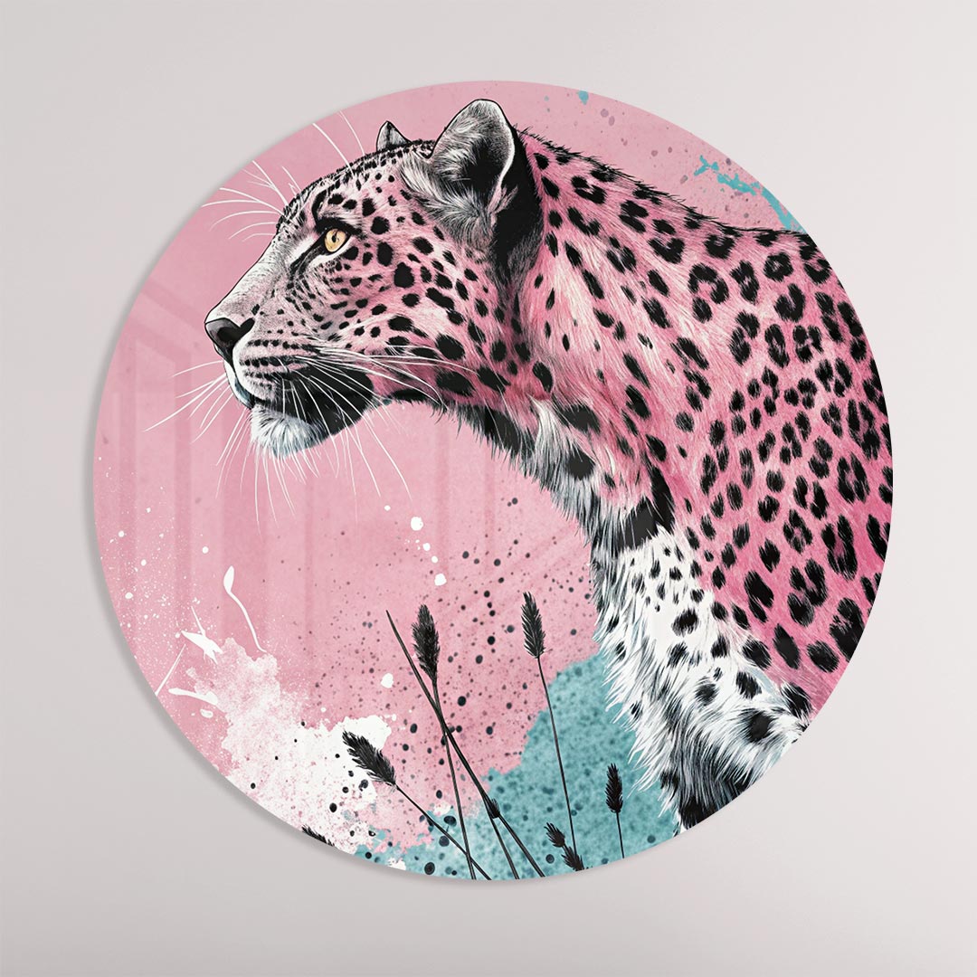 Roze Luipaard Muurcirkel