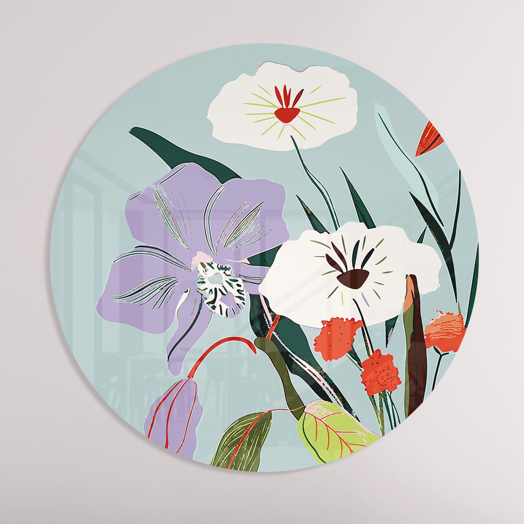 Botanische Bloemencirkel Muurcirkel