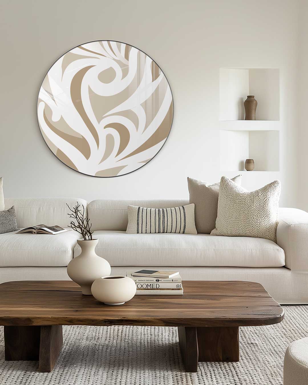 Elegante Beige Muurcirkel