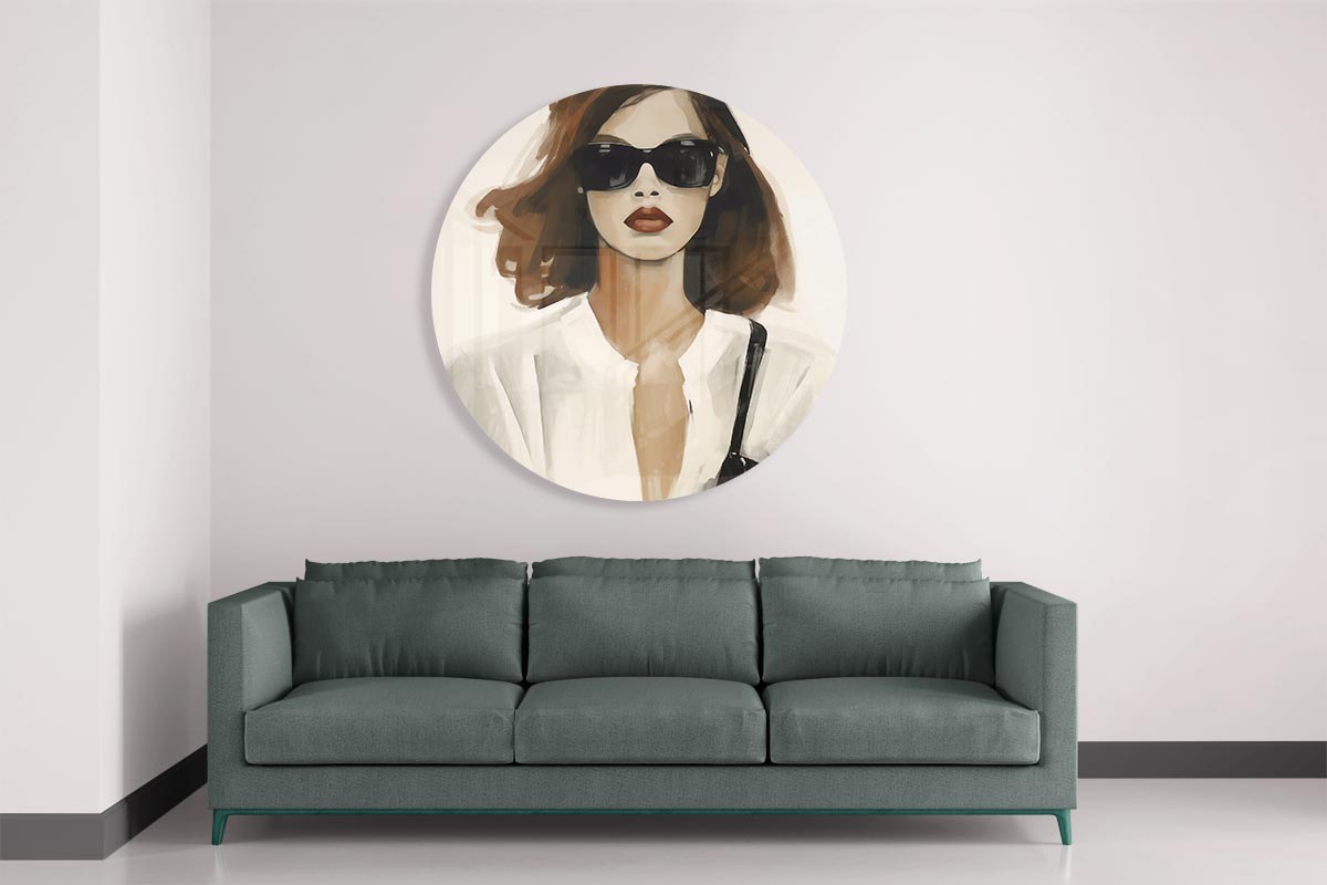 Stijlvolle Dame Muurcirkel-WallArtistic
