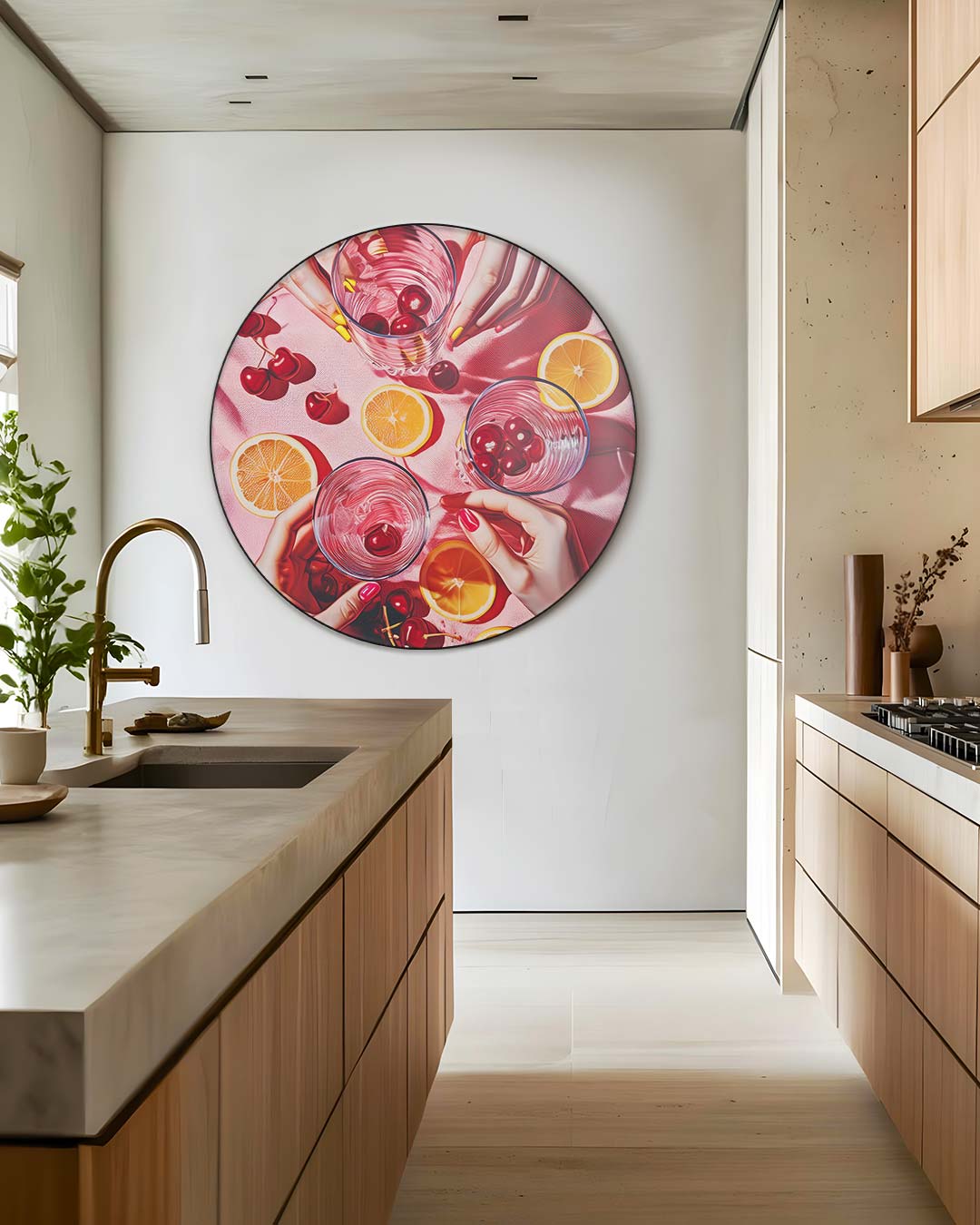 Zomerse Fruitdrinks Muurcirkel-WallArtistic